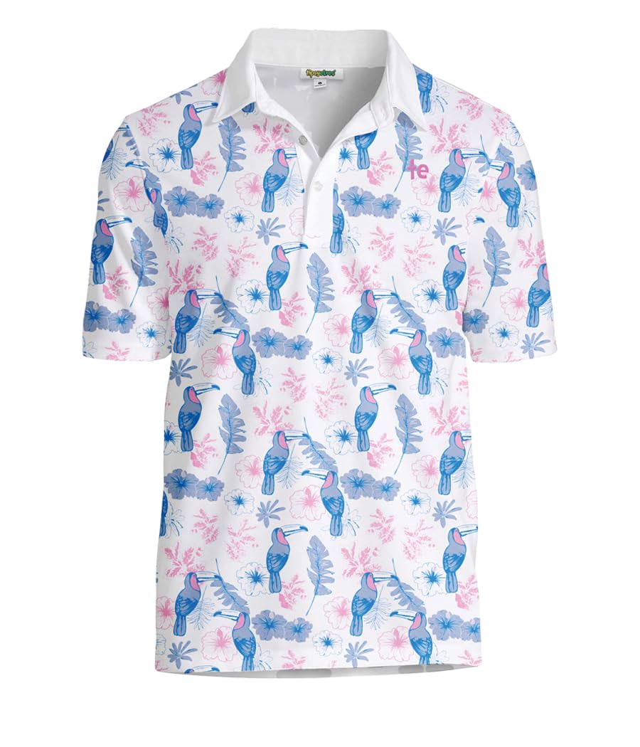 Performance Athletic Fit Men's Golf Polo Shirts with Moisture-Wicking Stretch Fabric | Tipsy Elves Golf Shirts for Men | Perfect for Golf Courses, Casual Wear & Outdoor Activities