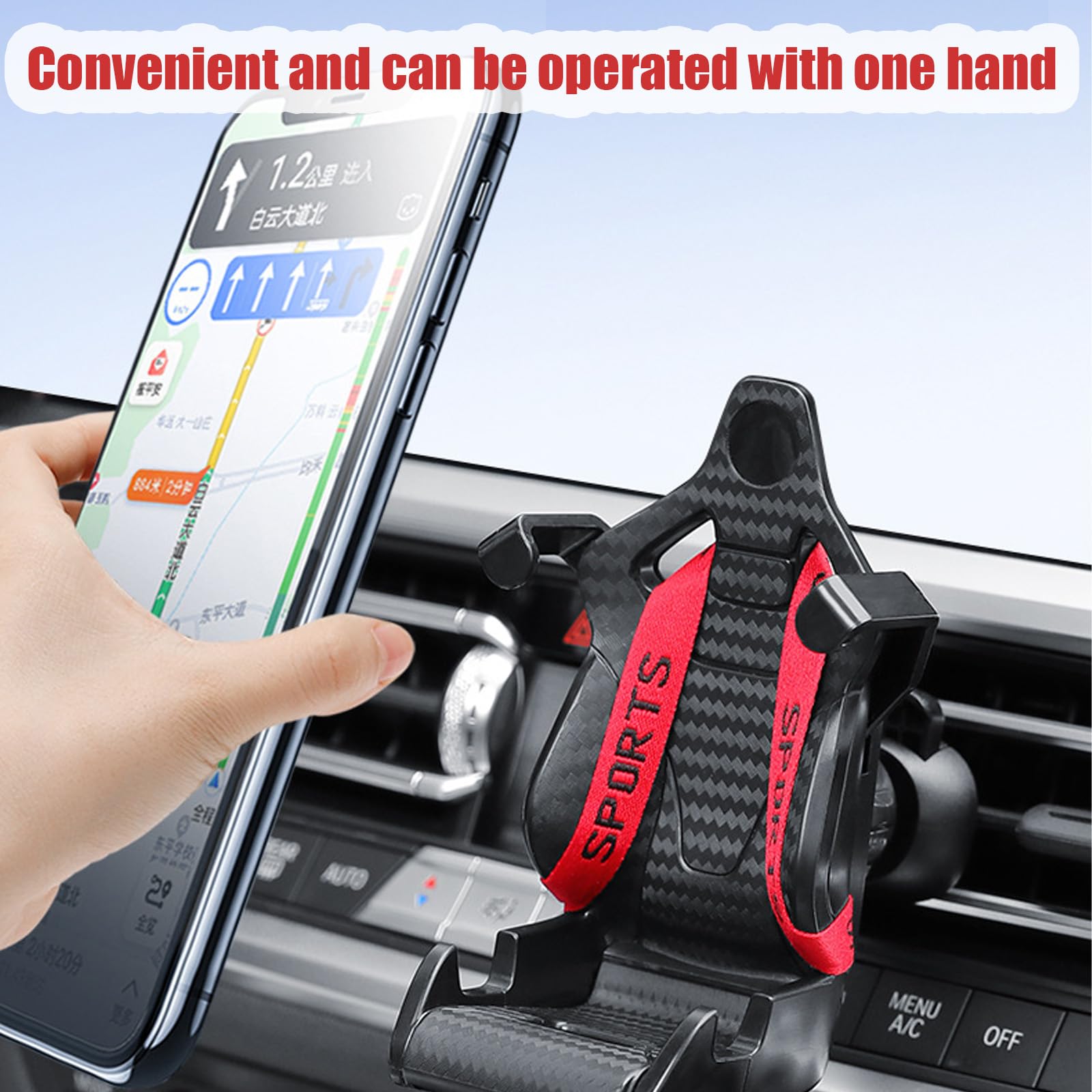 Universal Car Phone Holder - Bucket Seat & Air Vent Phone Mount for iPhone, Samsung & All Smartphones | Secure & Adjustable Car Cellphone Stand for Safe Driving & Hands-Free Navigation