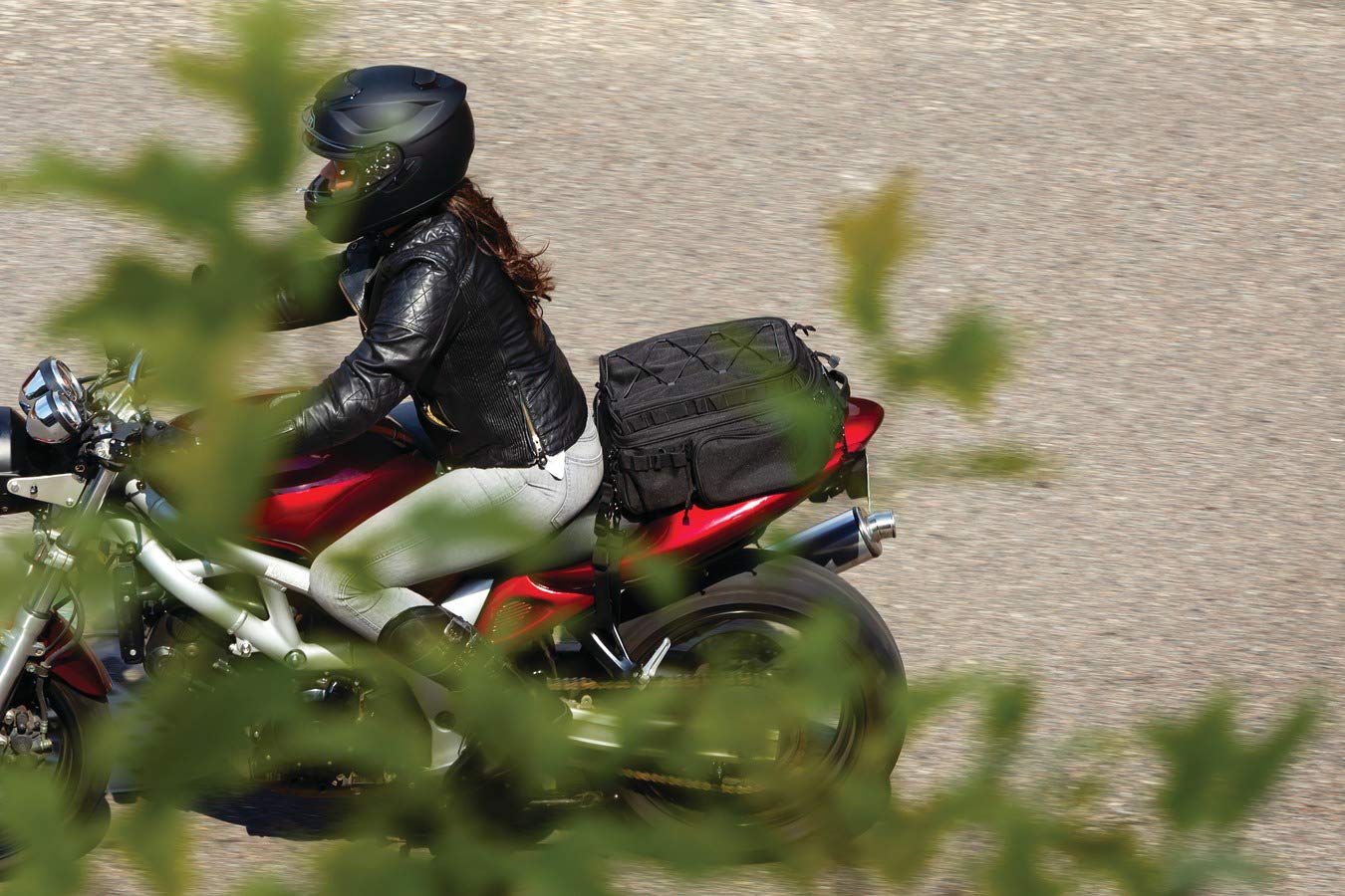 Kuryakyn 5214 Momentum Roamer Motorcycle Tail Bag - Waterproof Travel Luggage for Rear Fender, Passenger Seat & Trunk - Black Storage Bag with Adjustable Straps - Perfect for Road Trips, Commuting & Adventure Riding