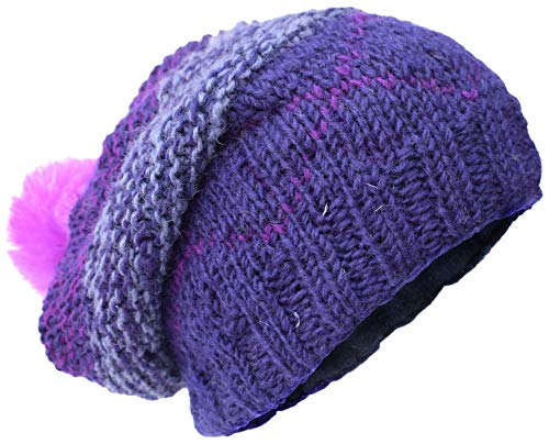 Warm Gheri Wool Zigzag Knit Fleece-Lined Multicolor Beanie Hat for Men & Women - Winter Outdoor Activities, Skiing, Snowboarding