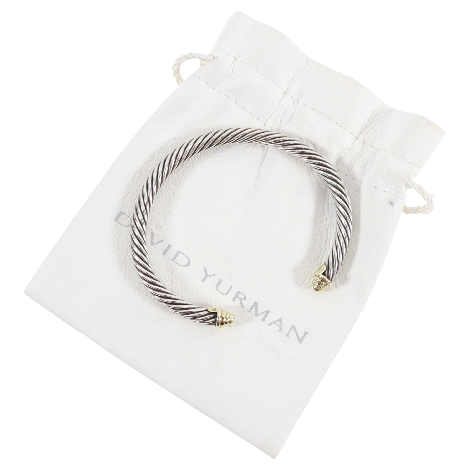 David Yurman Sterling Silver and Gold 5mm Cable Classic Bracelet for Women - Luxury Jewelry Gift for Anniversary, Birthday & Special Occasions