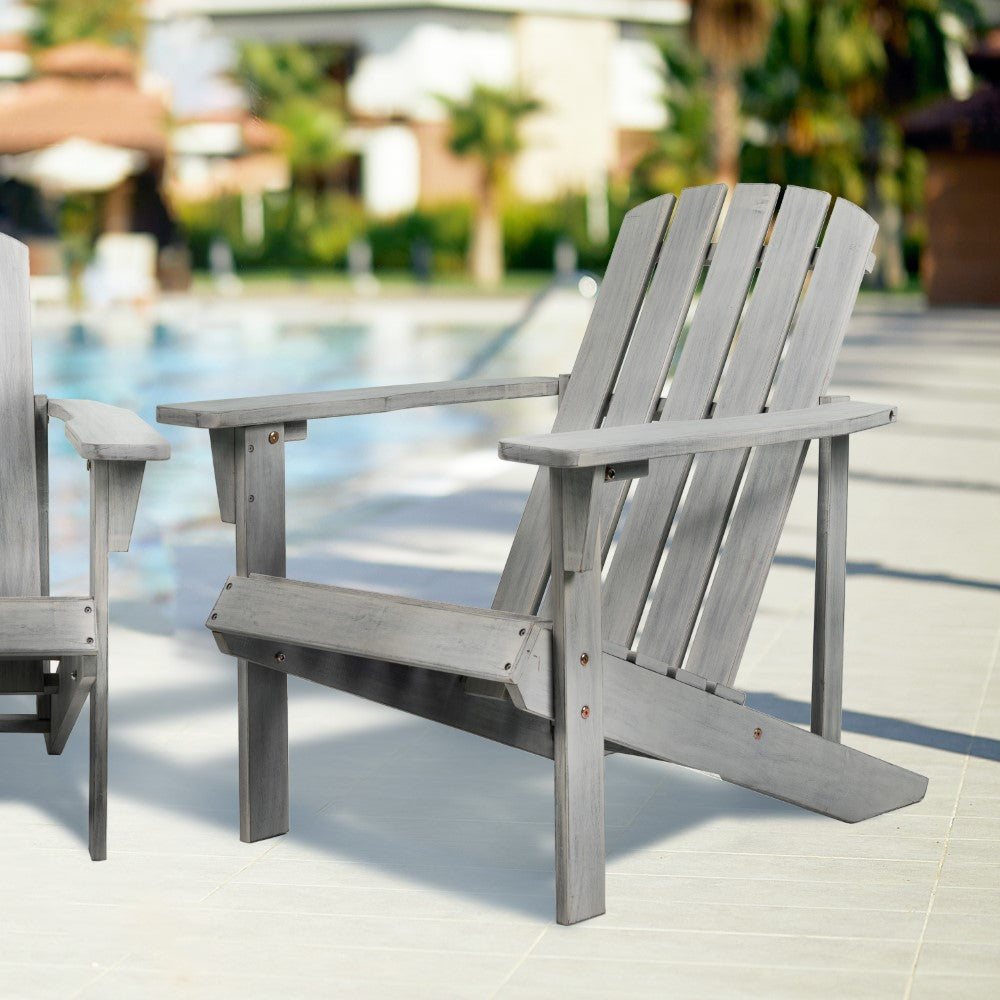 Premium Acacia Wood Adirondack Chair - Classic Outdoor Patio Furniture for Garden, Poolside & Beach Relaxation - Westport Traditional Design
