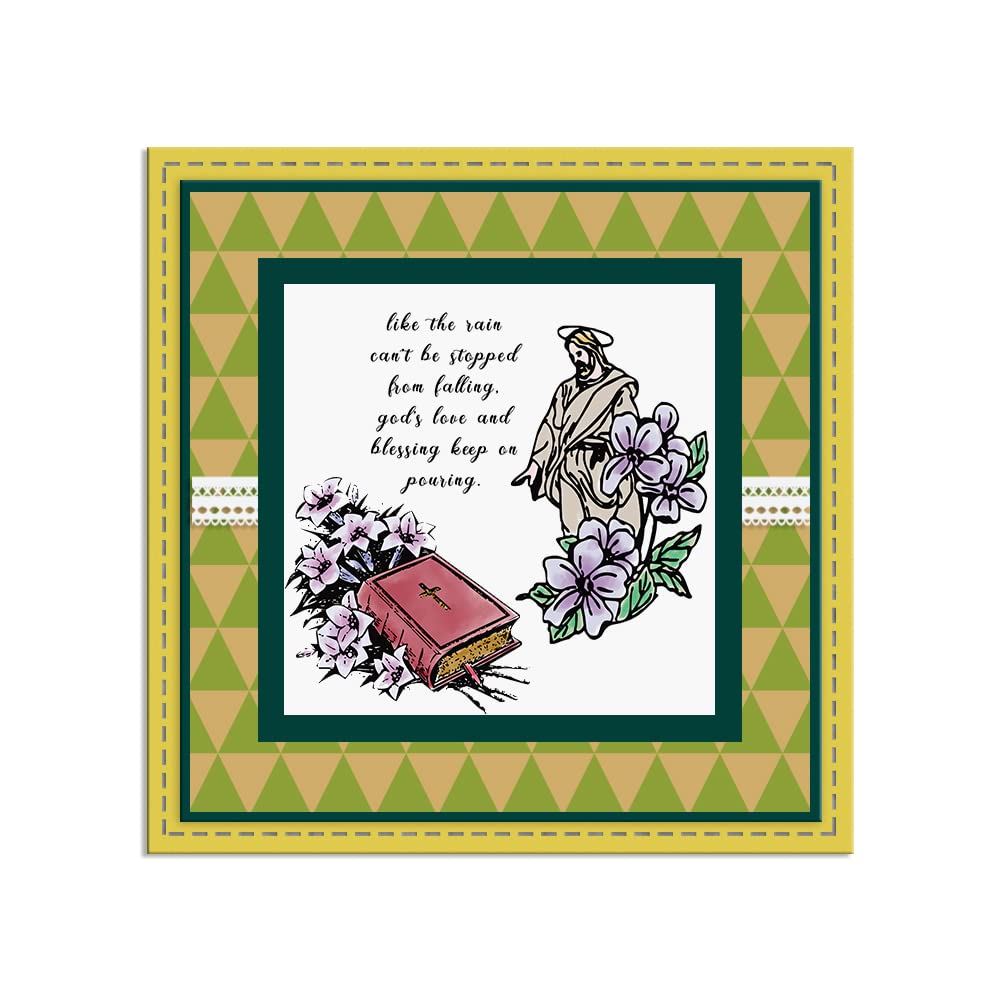 Easter Clear Rubber Stamps Set - Jesus Cross, Bible Pray, Lily Flower & Butterfly Egg Designs for Card Making, Scrapbooking & DIY Paper Crafts | Perfect for Easter Greeting Cards, Christian Bible Journaling & Spring Home Decorations