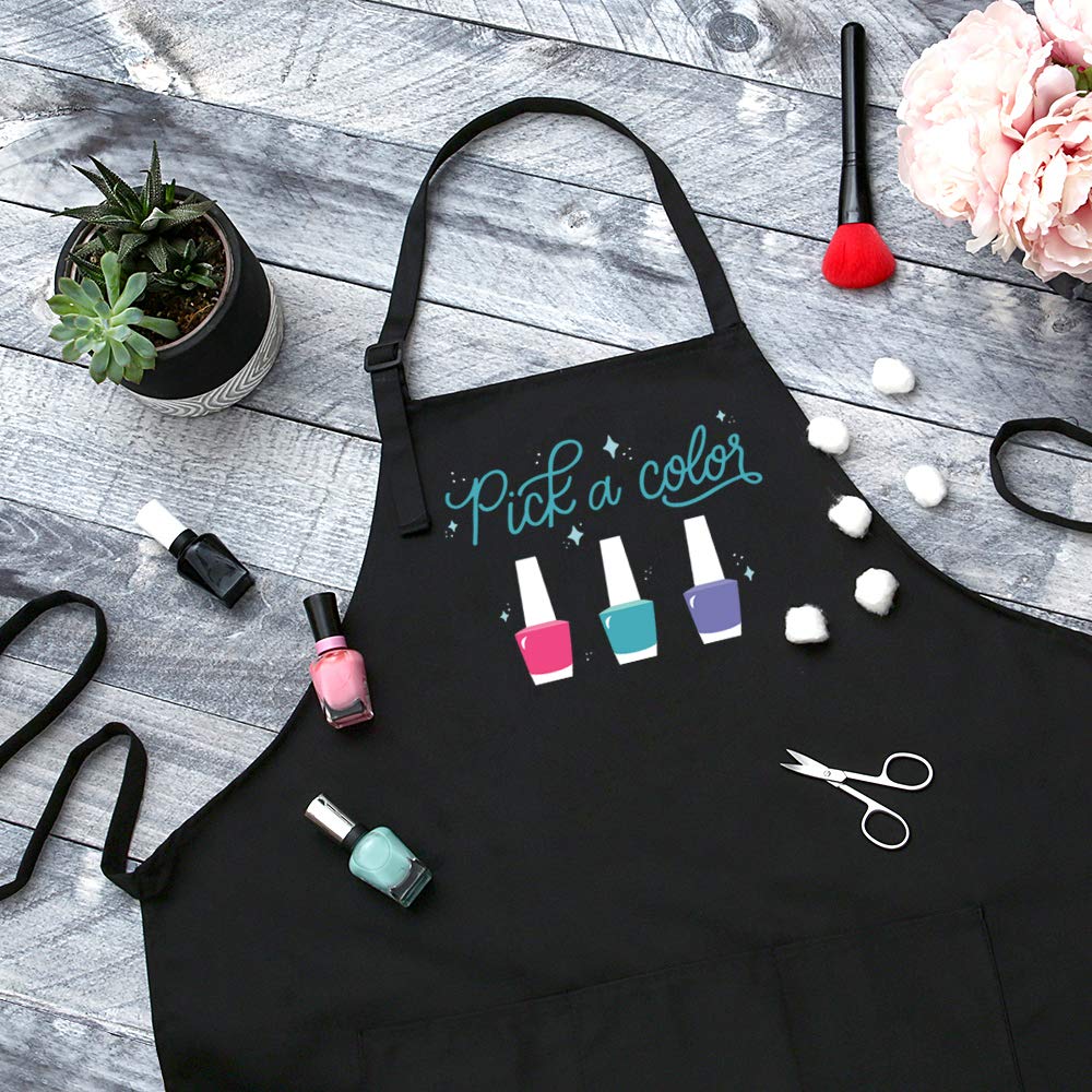 **Plum Hill Nail Technician Apron for Women - 3-Pocket Salon Apron for Manicurists & Nail Artists - Durable Cosmetology Apron for Nail Salons & Home Use - Perfect for Nail Art Supplies & Tools**