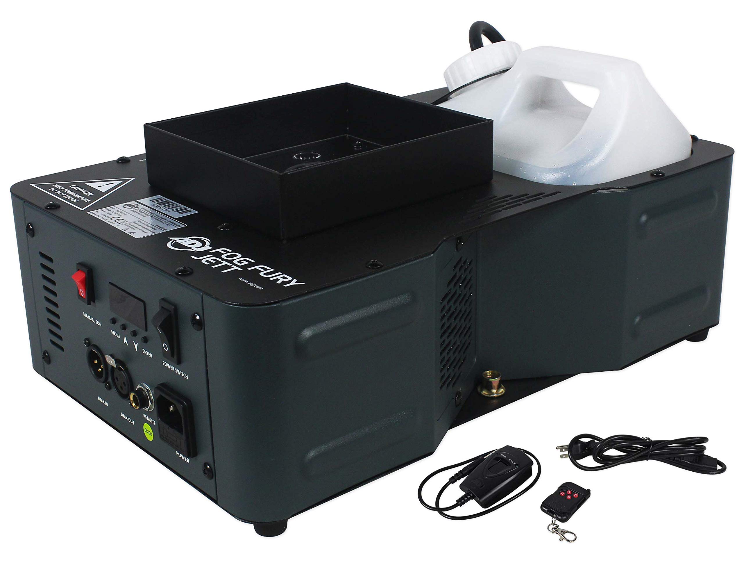 American DJ Fog Fury Jett DMX Vertical Fog Machine with Rechargeable LED Light Bar - Professional DJ Equipment for Stage Shows, Concerts, and Nightclubs