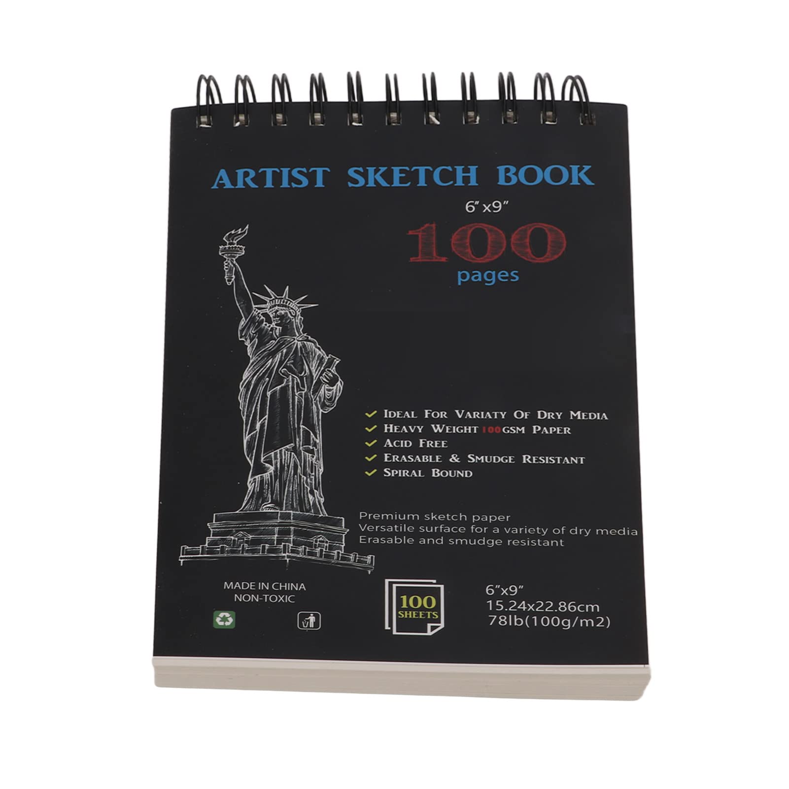Premium Sketch Book for Artists - Glossy Hard Cover Drawing Pad, Compact & Portable Sketchbook for Painting, Writing & Doodling - Ideal for Studio, Travel & Classroom Use