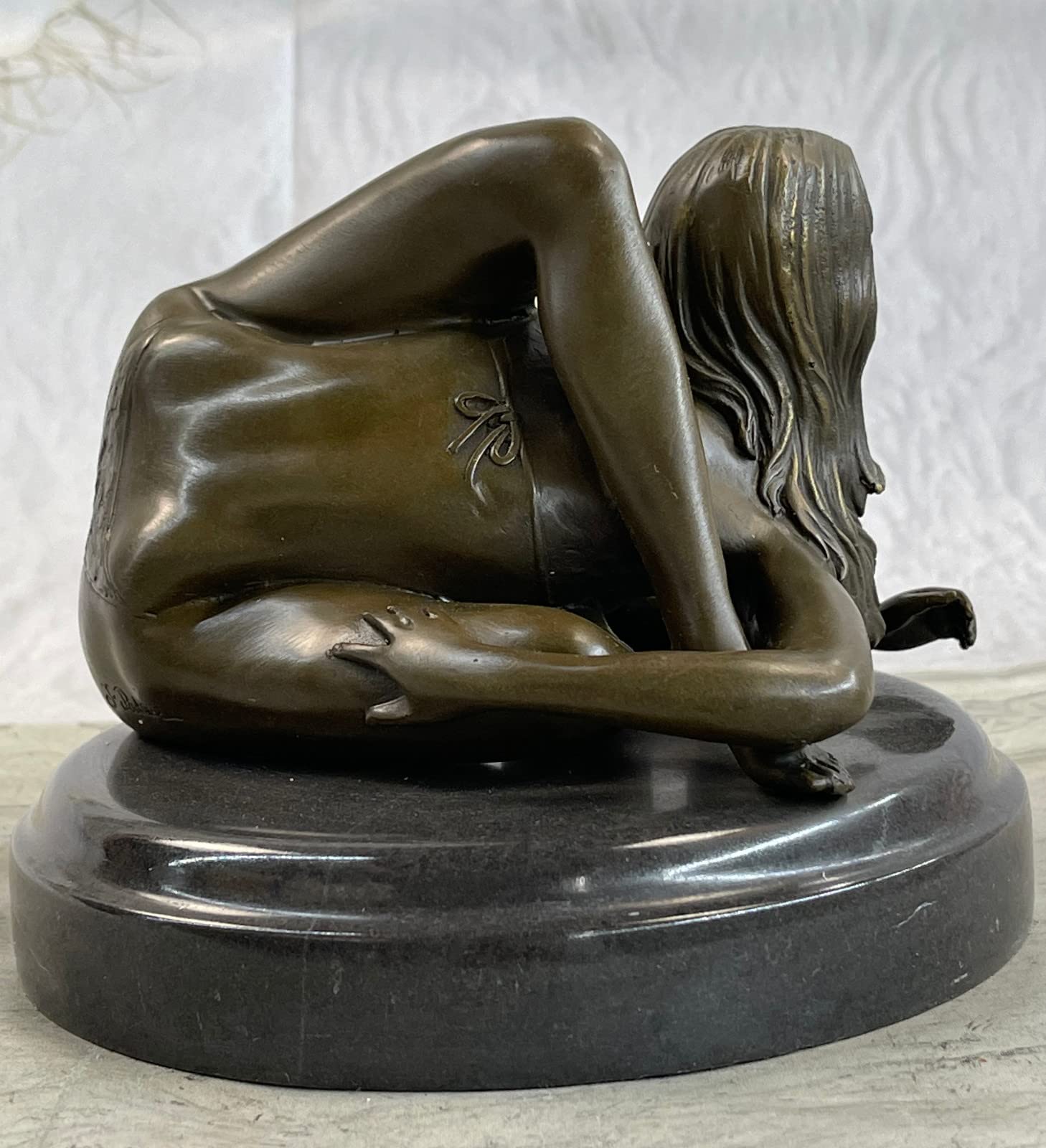European Bronze Yoga Girl Sculpture - Modern Female Nude Art Statue for Home Decor, Gym & Meditation Space | Handcrafted Bronze Figure for Yoga Lovers & Art Collectors