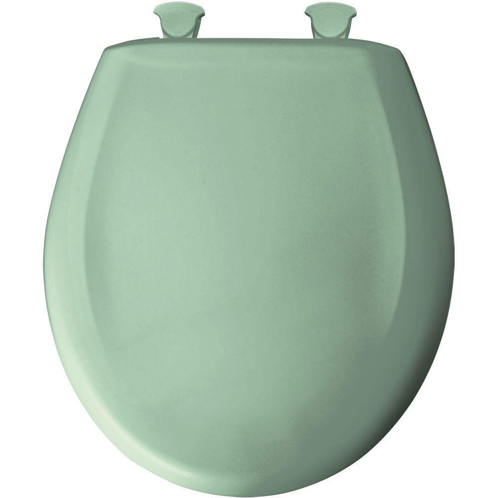 Bemis Whisper Close Round Closed Front Toilet Seat in Sea Green 529676 - Soft Close, Easy Installation for Bathroom & Powder Room Upgrade
