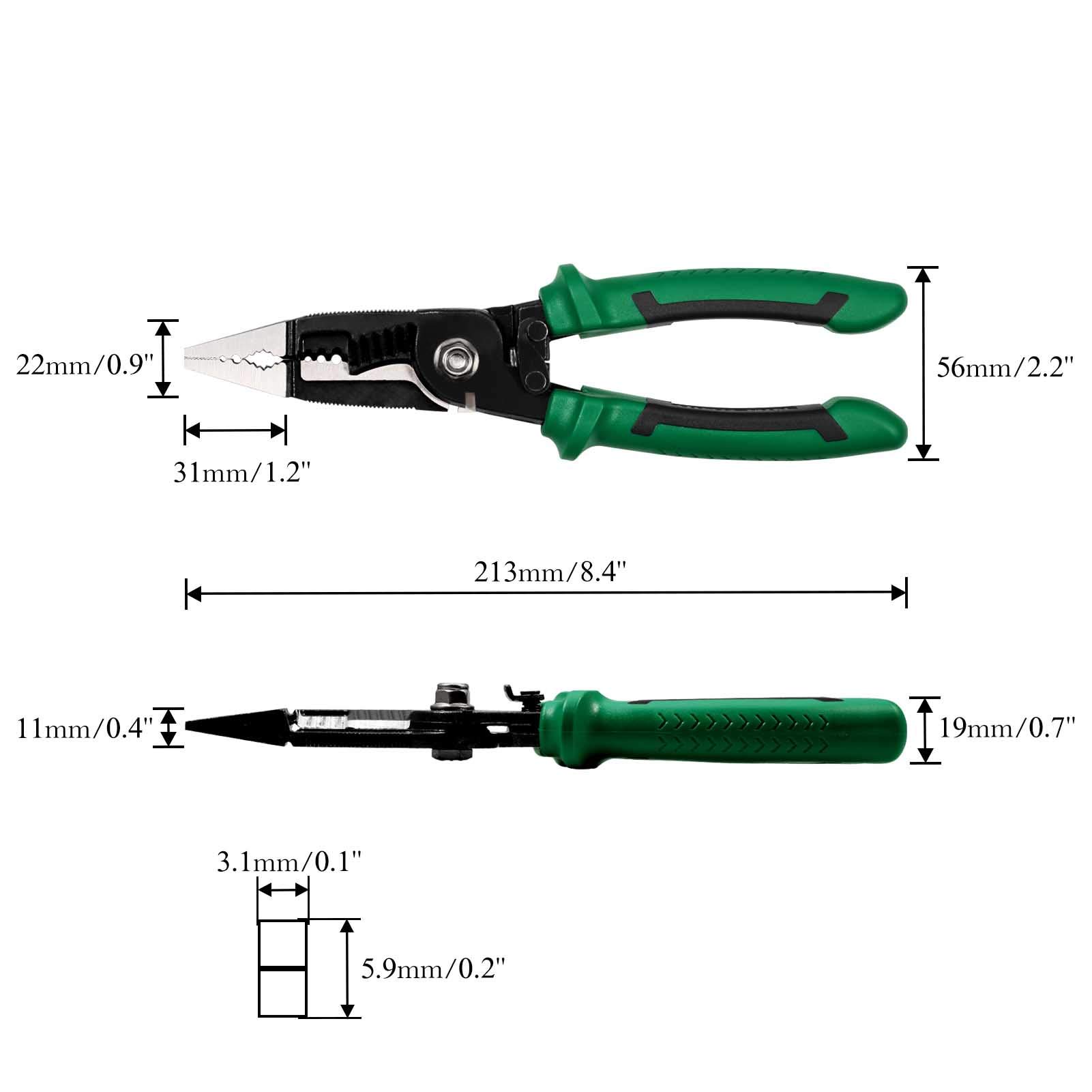 SPEEDWOX 6-in-1 Heavy Duty Electrical Pliers - 8 Inch Multi-Functional Wire Cutter, Stripper & Crimper Tool with Long Nose for Electronics, DIY & Home Maintenance - Perfect for Electricians, Technicians & DIY Projects