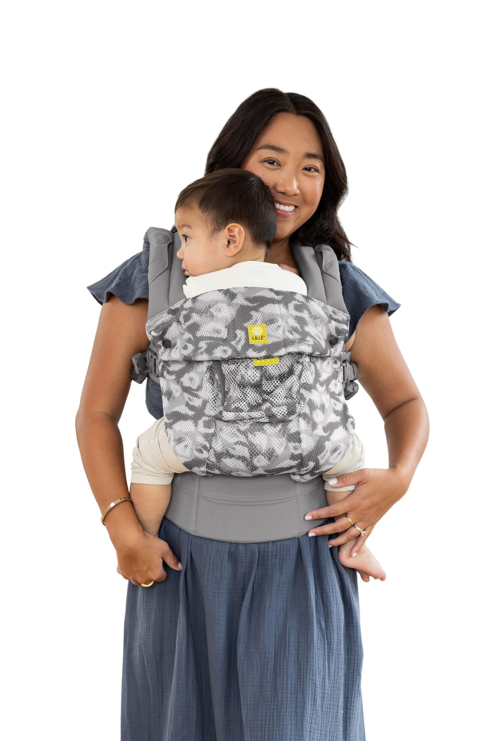 LÍLLÉbaby Complete Airflow 6-in-1 Ergonomic Baby Carrier - Adjustable Newborn to Toddler Carrier (7-45 lbs) with Lumbar Support | Frosted Leopard Print | Hands-Free Baby Wearing for Hiking, Shopping & Parenting