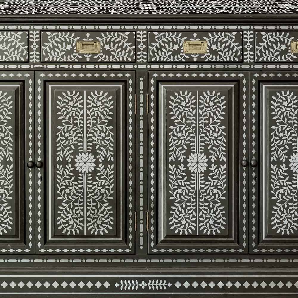 Priya Bone Inlay Stencil Kit - Large DIY Furniture Stencils for Wood, Mirror & Table Makeover - Perfect for Home Decor, Wall Art & Craft Projects