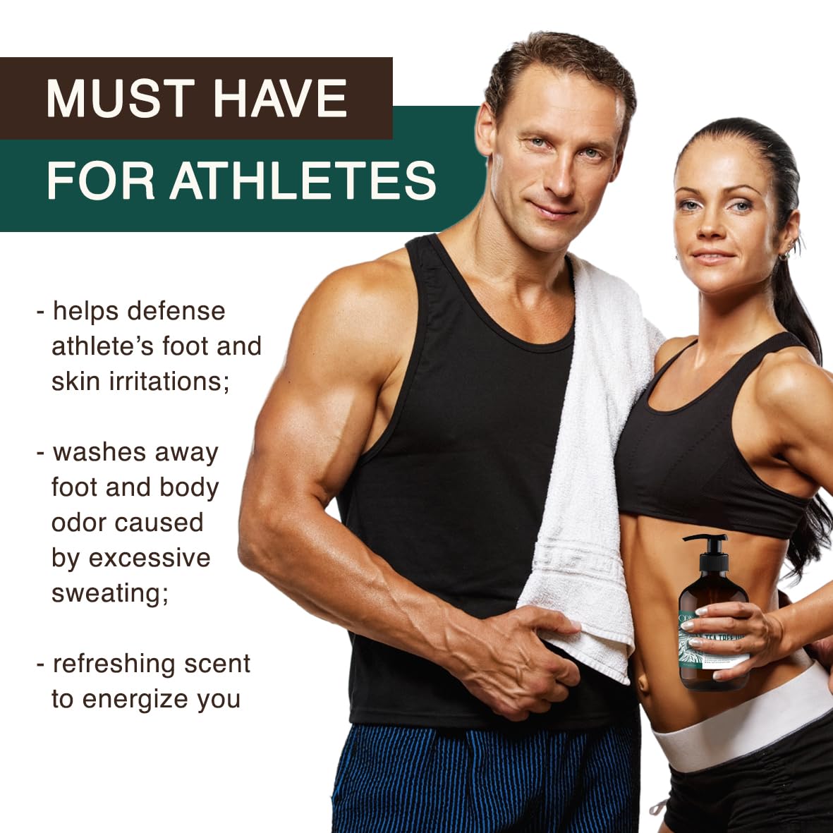 Tea Tree Oil Body Wash & 40% Urea Cream for Athlete's Foot, Body Odor & Itchy Skin Relief - Natural Foot & Skin Care Solution for Men & Women - Perfect for Post-Workout, Gym & Daily Hygiene