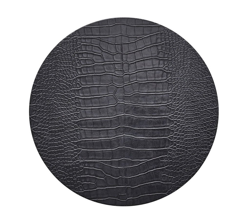 Premium Crocodile-Embossed Placemats Set of 4 - Elegant Dark Brown Table Mats for Dining, Kitchen, and Holiday Decor - Waterproof & Heat-Resistant for Everyday Use