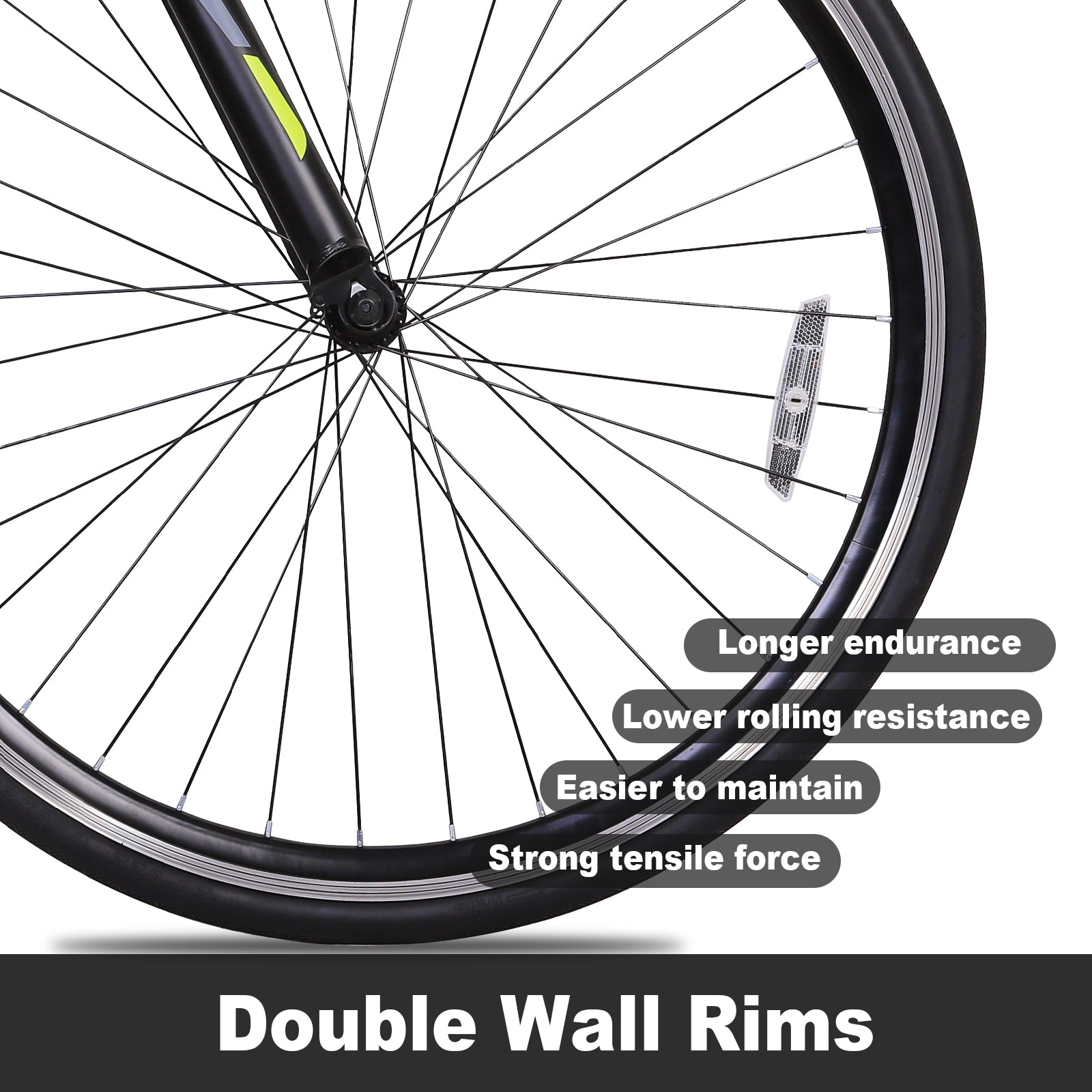 WEIZE 700C Road Bike - Shimano 14 Speed Commuter Bicycle with Drop Bar & Caliper Brakes - High Carbon Steel Hybrid Bike for Men & Women - Perfect for Urban Commuting, Fitness Riding & Weekend Adventures (Black)