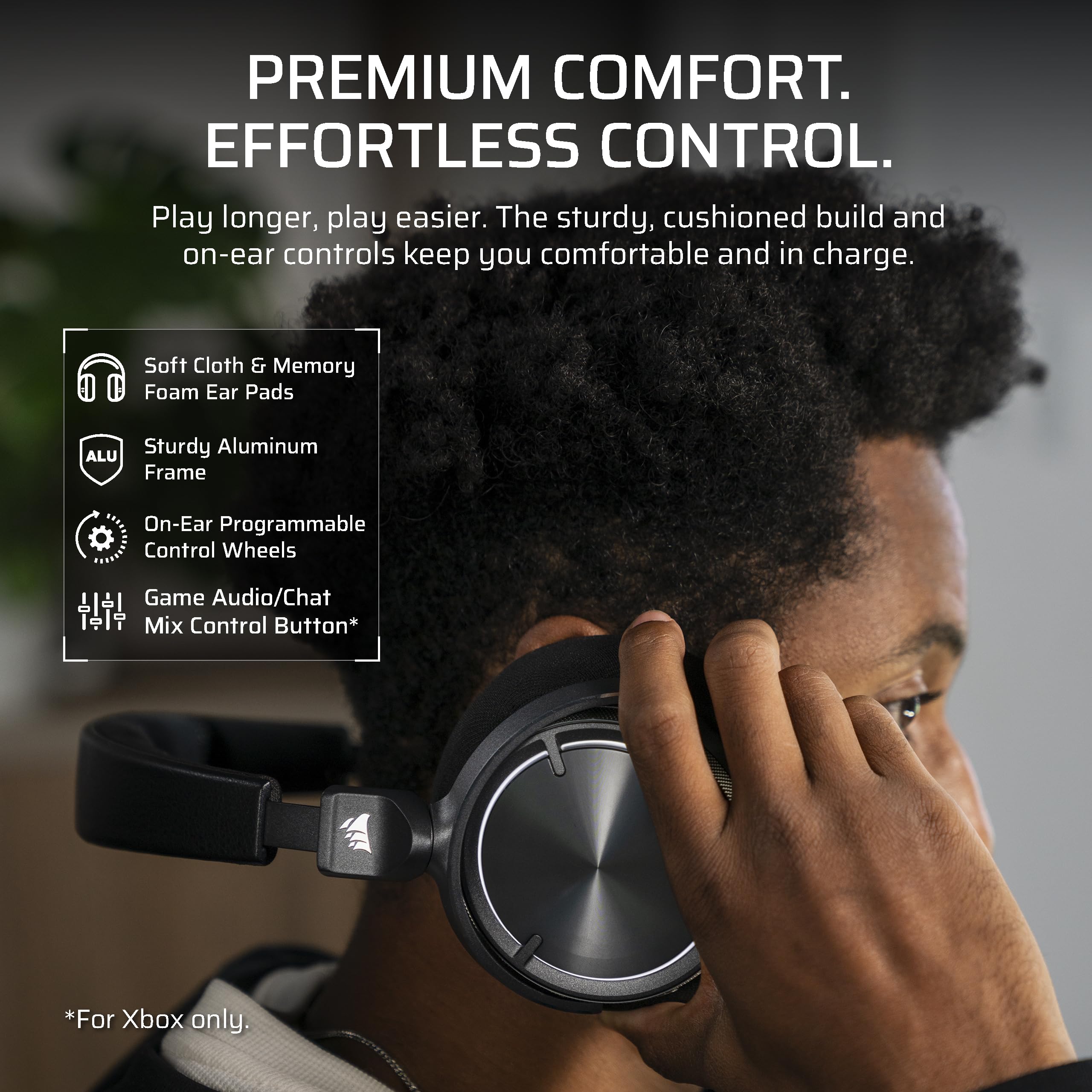 Corsair Virtuoso MAX Wireless Gaming Headset for Xbox Series X|S, PC, PS5/PS4 - Dolby Atmos, Active Noise Cancelling, 2.4GHz & Bluetooth - Carbon Black | Perfect for Competitive Gaming, Streaming & Online Chat