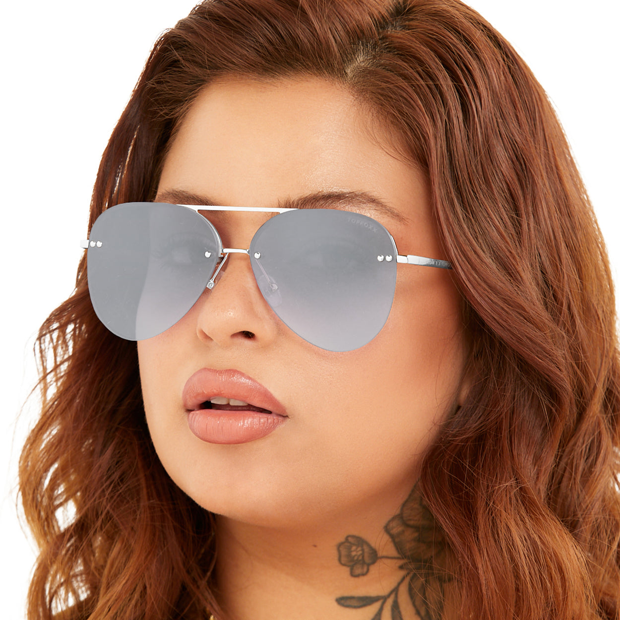 Smaller Megan 2 Silver Metal Aviator Sunglasses for Women - Classic Retro Pilot Style Shades with UV Protection - Perfect for Driving, Beach & Outdoor Activities