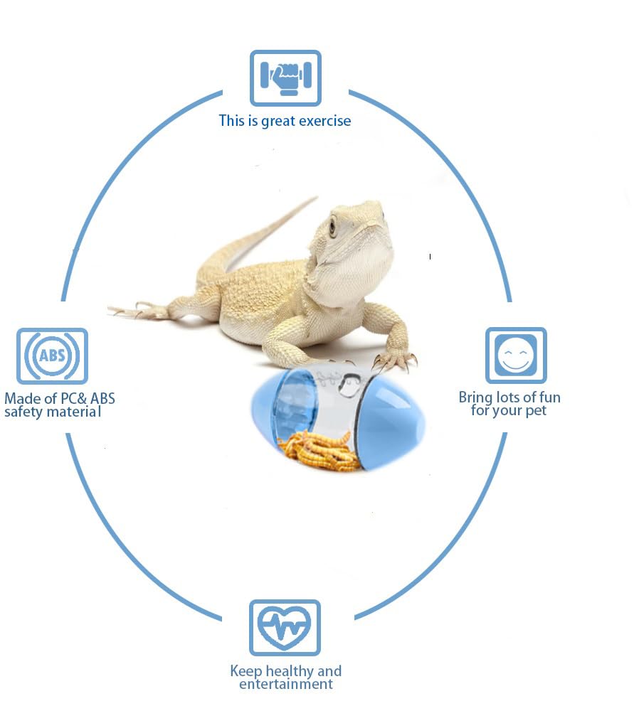 Premium Lizard Feeder Toy Ball - Enrichment & Feeding Accessory for Bearded Dragons, Geckos & Small Reptiles | Stimulating Play & Exercise for Pet Lizards