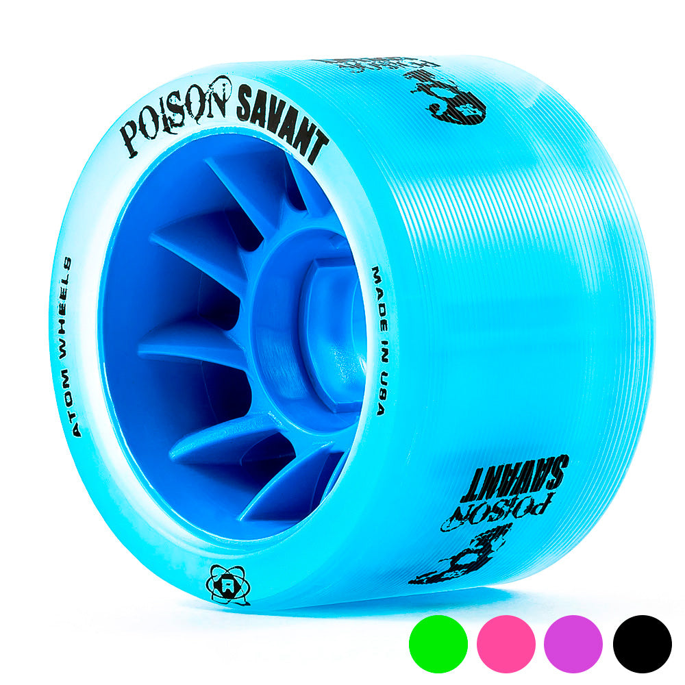 Atom Savant 59mm Poison Quad Wheels - 4 Pack for Skateboards, Longboards & Roller Skates | High-Performance Wheels for Smooth Riding & Tricks