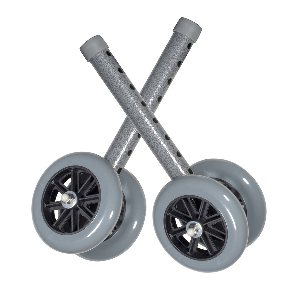 Premium Heavy Duty Bariatric Walker Wheels - 5 Inch Rollator Wheels for Seniors & Adults - Extra Wide 1000 lb Capacity for Stability & Mobility - Ideal for Indoor/Outdoor Use at Home, Hospitals & Rehabilitation Centers