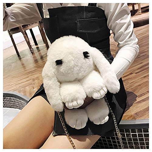 Luxury Faux Rabbit Fur Crossbody Bag for Women - Stylish Shoulder Purse for Party, Dinner & Evening Out - Soft Vegan Leather Handbag