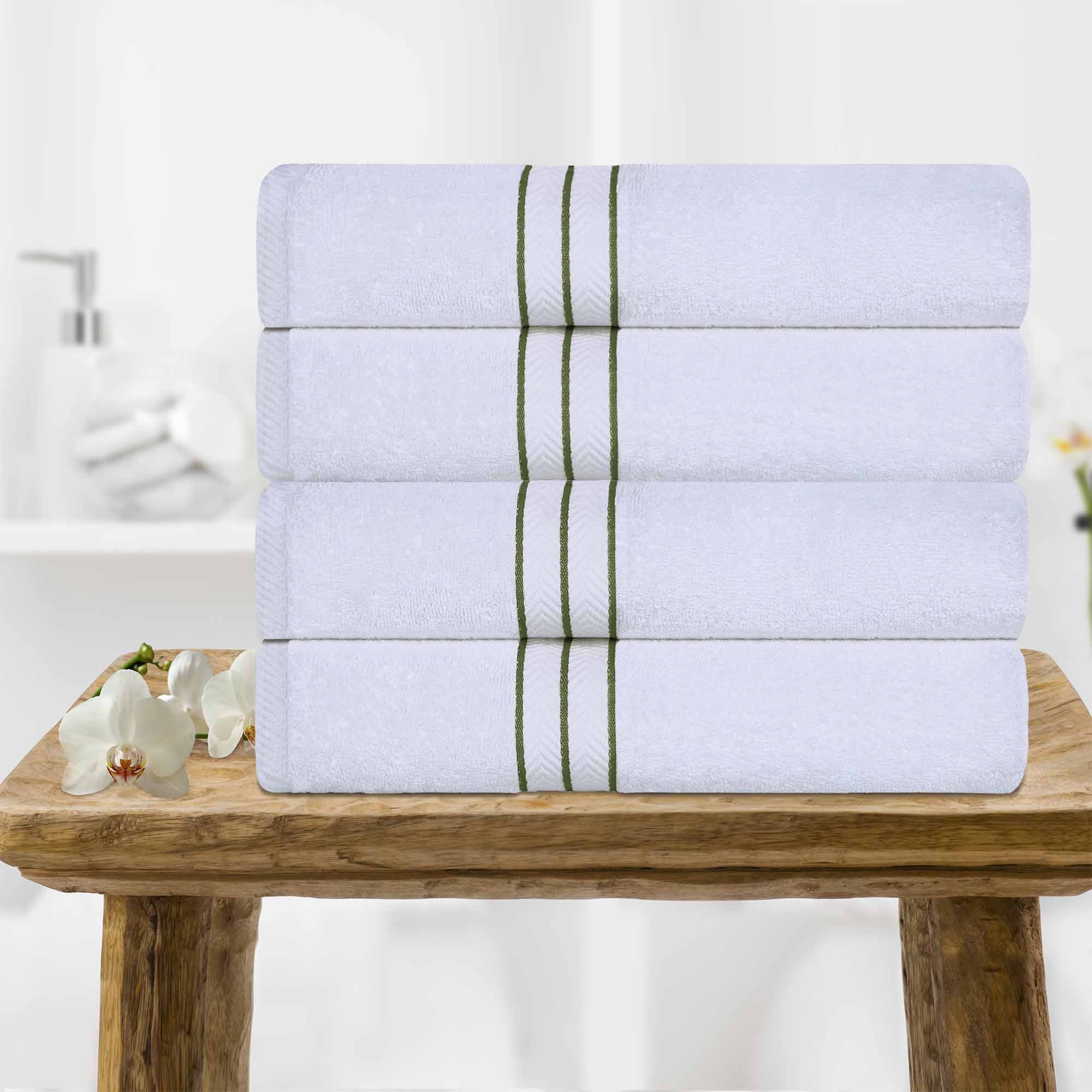 Premium Turkish Cotton 4-Piece Bath Towel Set - Ultra Soft, Absorbent & Quick-Drying for Spa, Gym & Luxury Bathroom Use