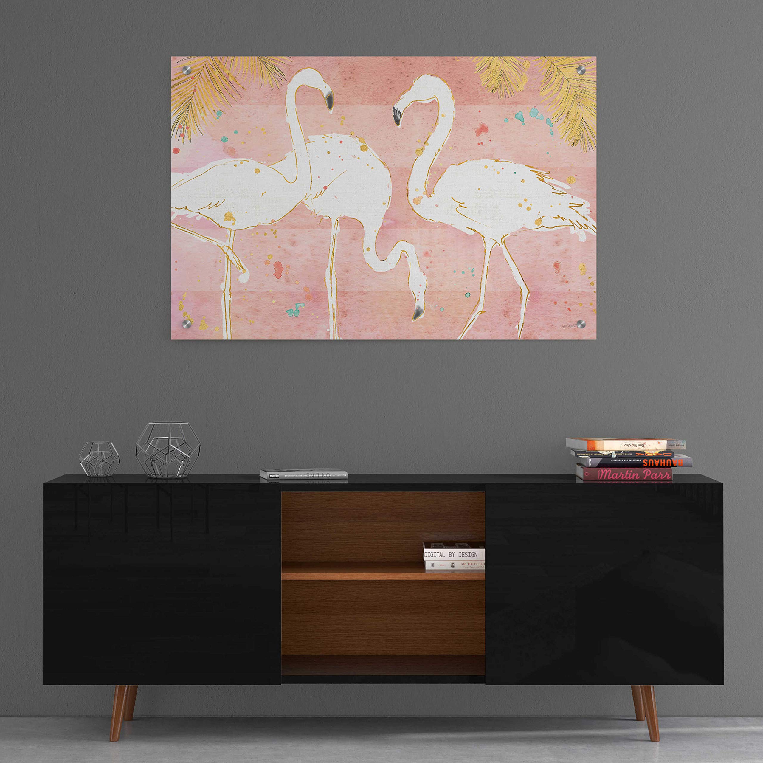 Epic Art 'Flamingo Fever IV' by Ann Tavoletti - Vibrant Acrylic Glass Wall Decor 36x24 Inches - Perfect for Living Room, Bedroom & Office Decor