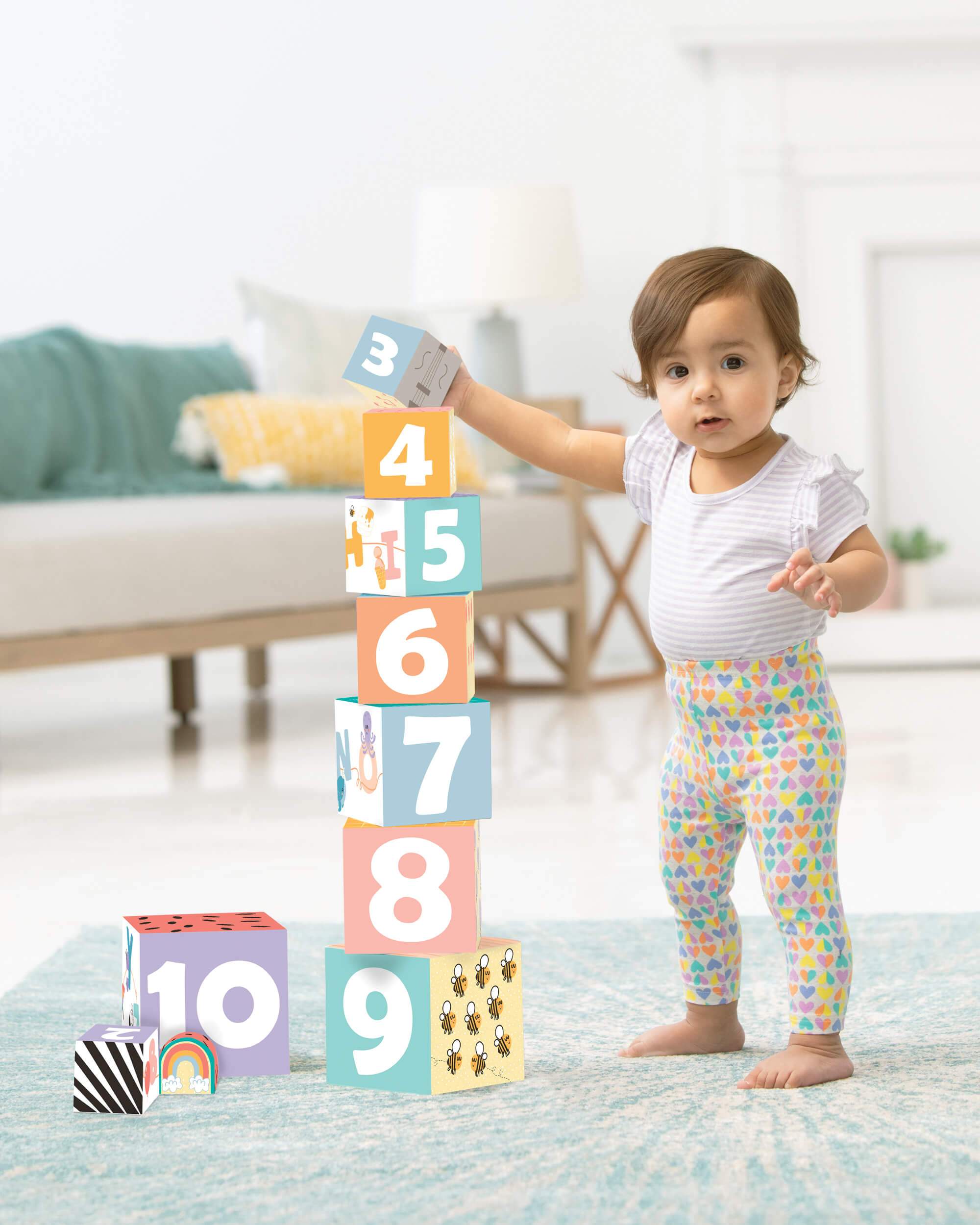 Skip Hop ABC & Me Nesting Blocks - Educational Alphabet Building Toys for Toddlers - Perfect for Preschool Learning & Playroom Decor