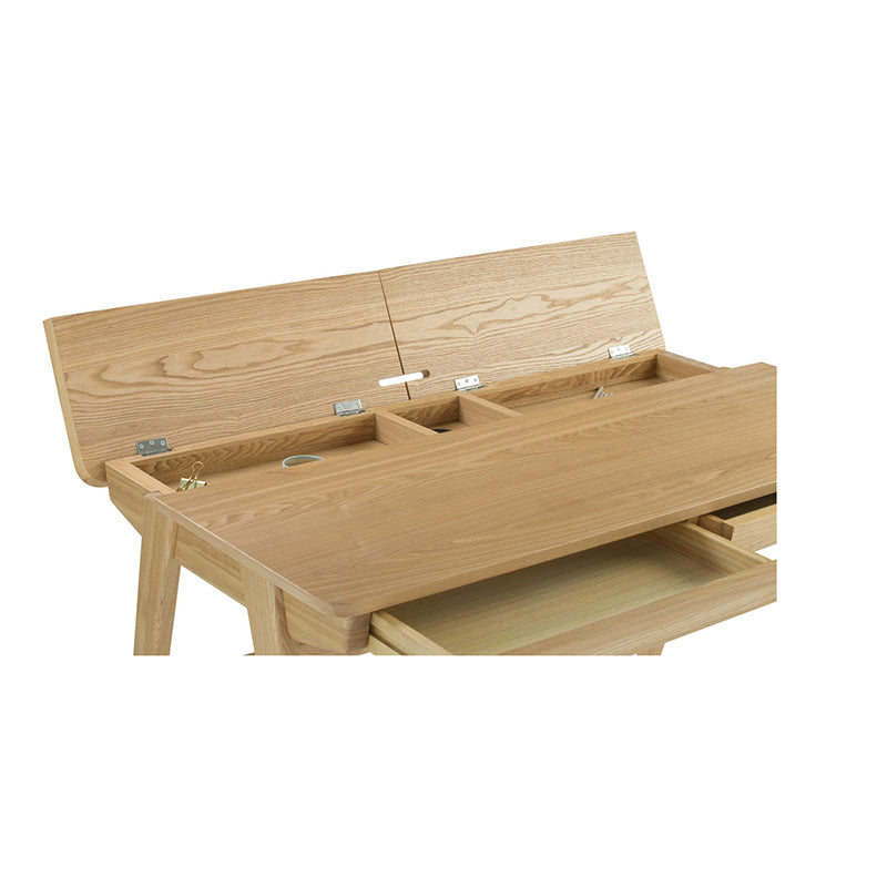 KEIR 47-Inch Natural Wood Study Desk - Perfect for Home Office, Dorm Room & Small Spaces | Modern Writing Desk with Sturdy Frame for Work & Study