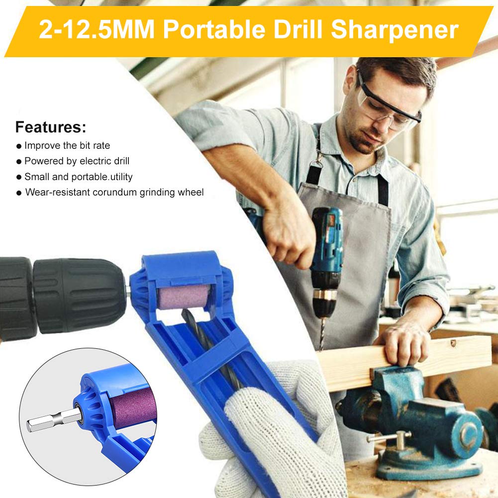 Diamond Drill Bit Sharpener Tool - 2pcs Portable Hand Drill Sharpener for Grinding & Polishing (Blue & Orange) - Perfect for DIY Projects, Metalworking & Woodworking