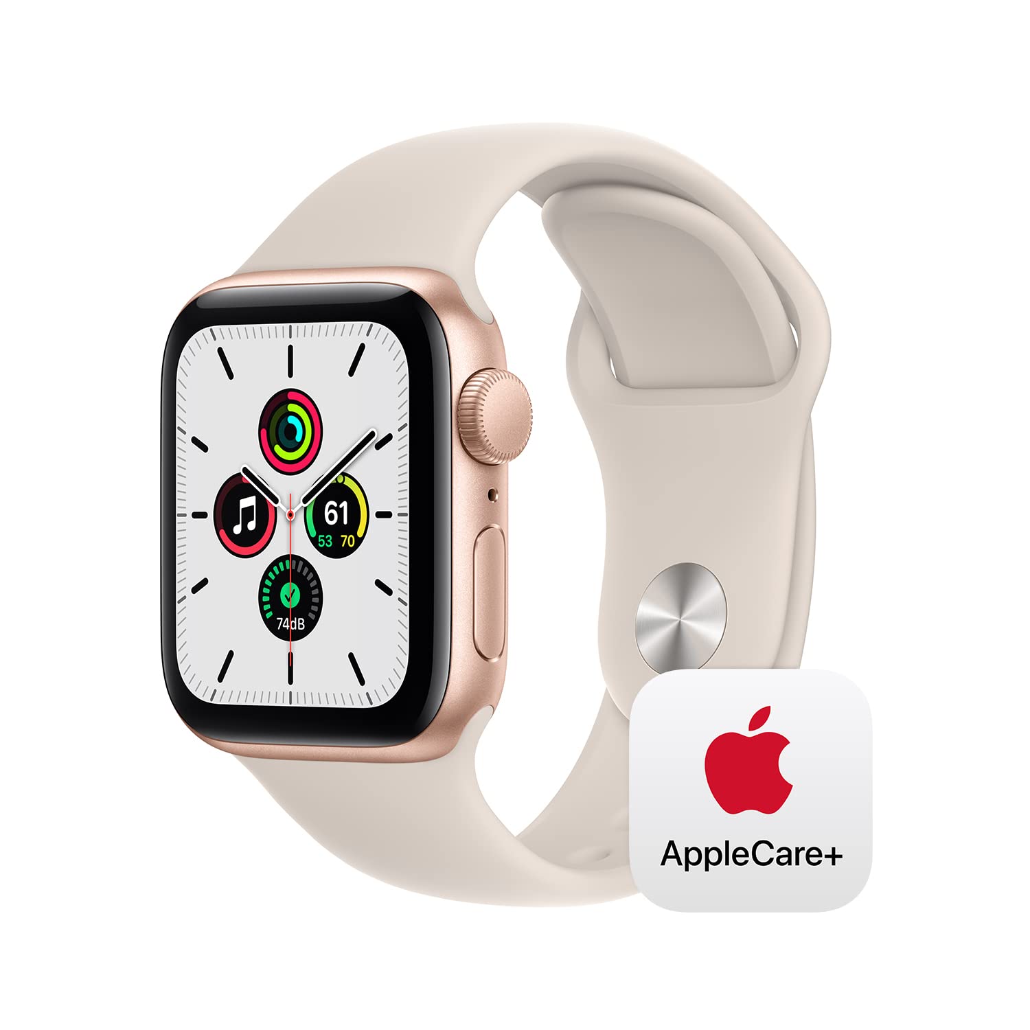 Apple Watch SE (GPS, 40mm) - Gold Aluminum Case with Starlight Sport Band - Smart Watch for Fitness Tracking & Notifications - Includes AppleCare+ Protection - Perfect for Running, Workouts & Daily Use