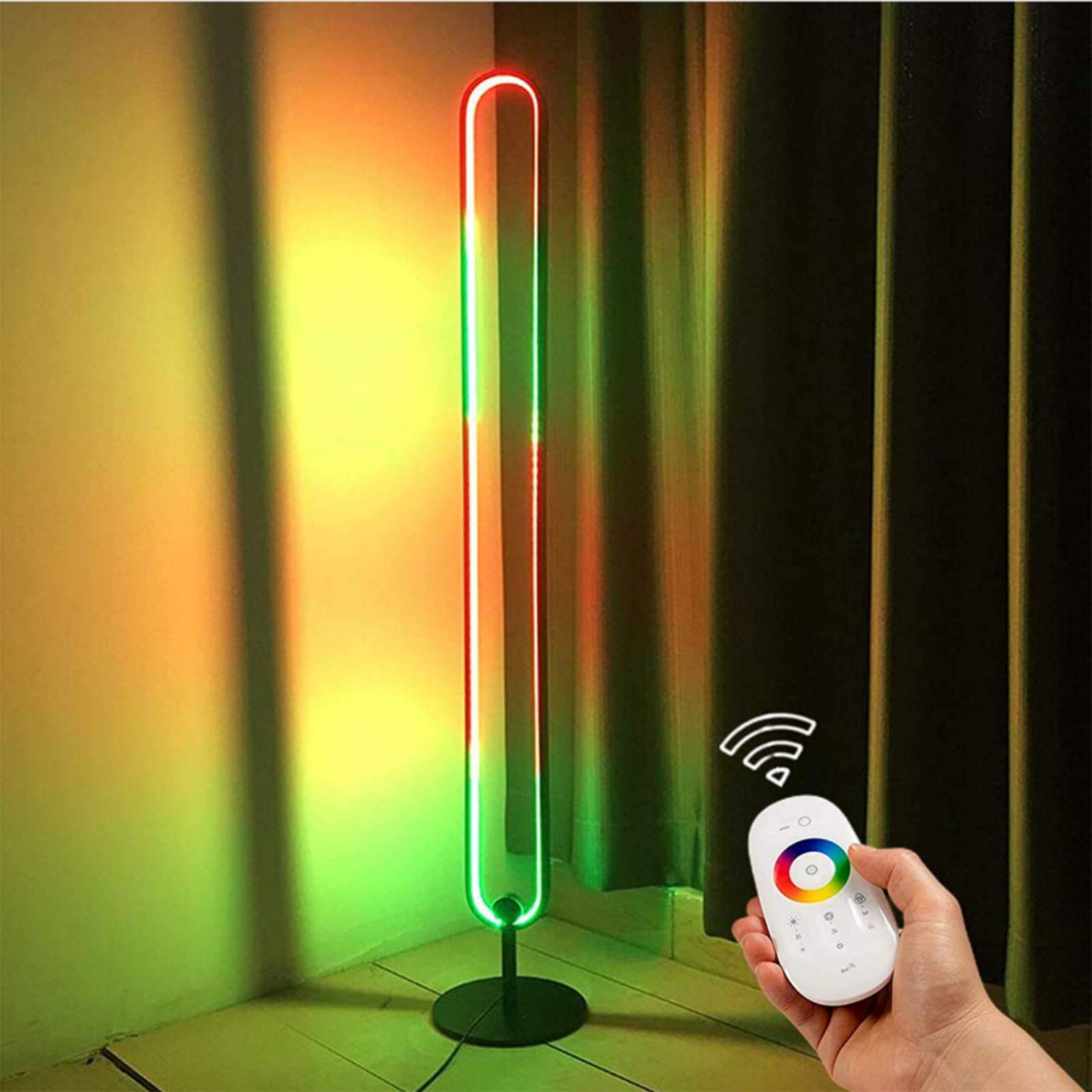 XYZLEO 20W LED Floor Lamp - Dimmable RGB Color Changing Standing Light, Tall Minimalist Nordic Corner Lamp for Living Room, Bedroom, Office - Perfect for Mood Lighting & Home Decor
