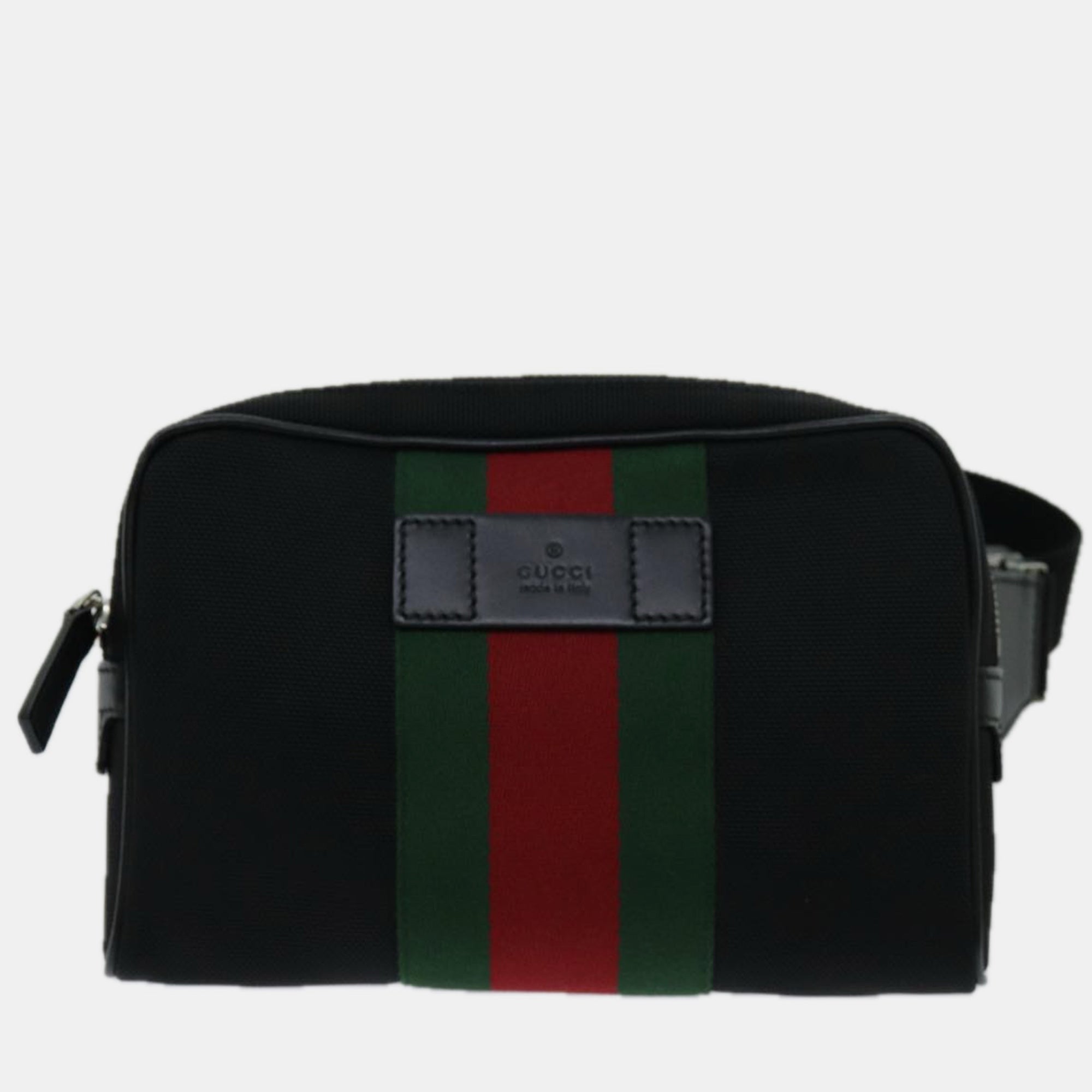 Black Canvas Web Belt Bag - Adjustable Waist Pack for Men & Women - Perfect for Travel, Hiking, and Outdoor Adventures