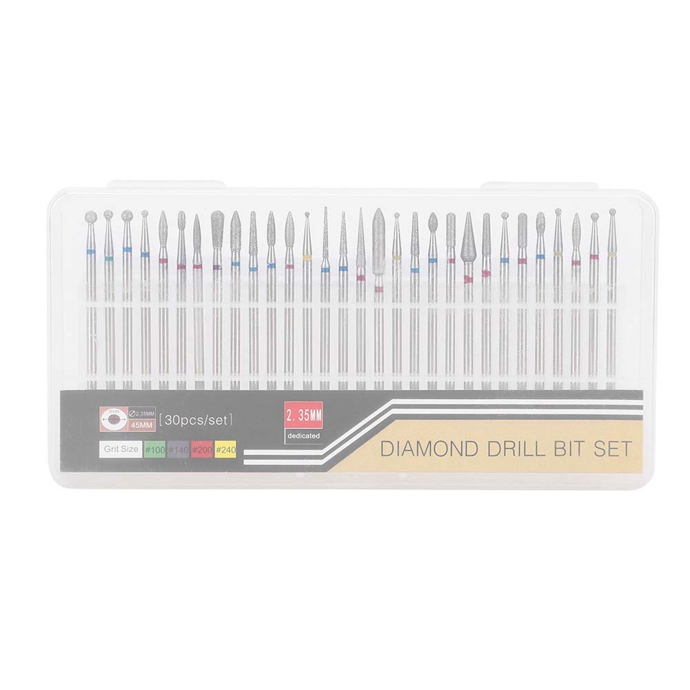 30Pcs Professional Nail Drill Bits Set for Acrylic Nails, Gel Polish & Manicure - High Quality Nail Drill Machine Accessories for Nail Art Design & Salon Use - Perfect for Home & Professional Nail Care