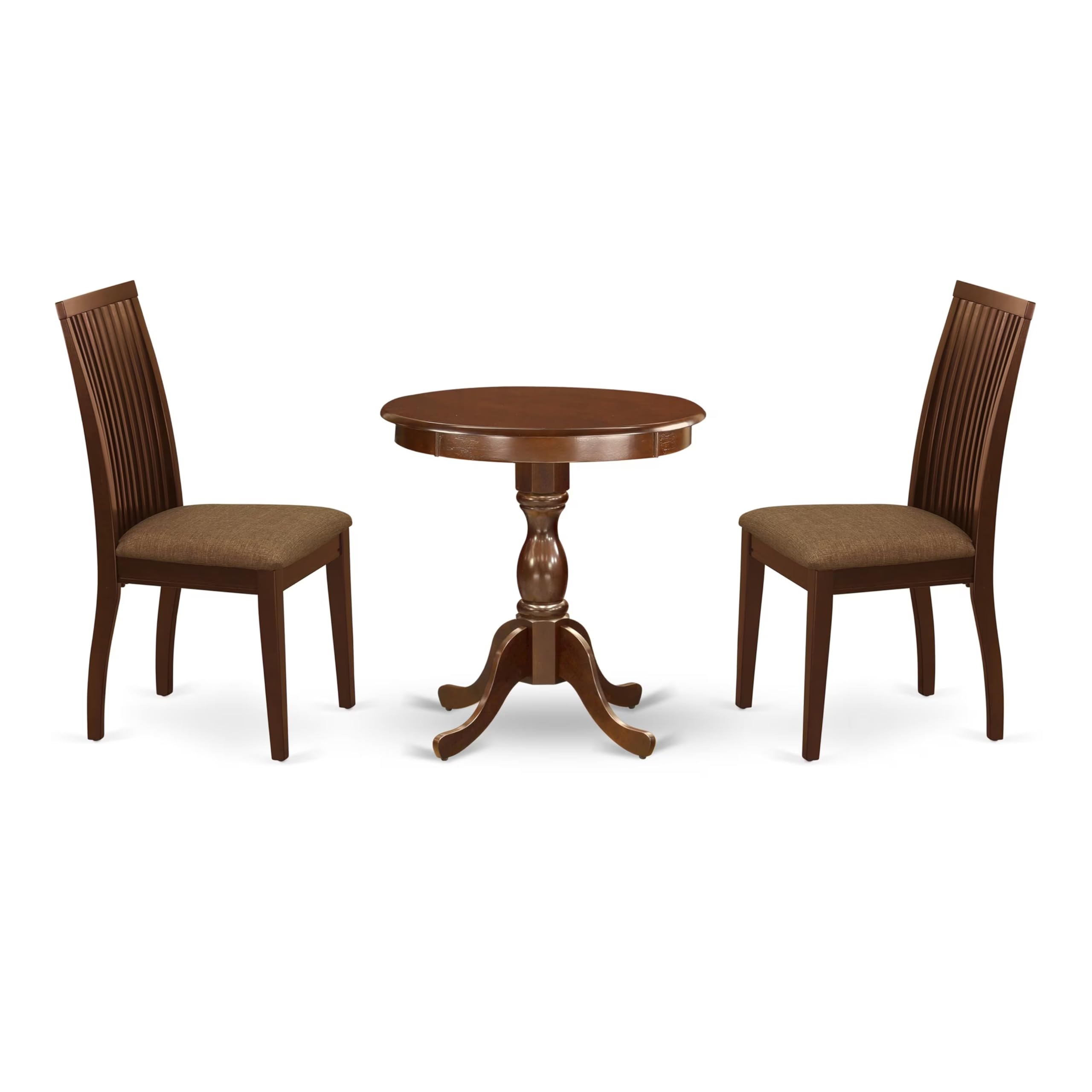 East West Furniture ESIP3-MAH-C 3-Piece Modern Mahogany Dining Set - 30