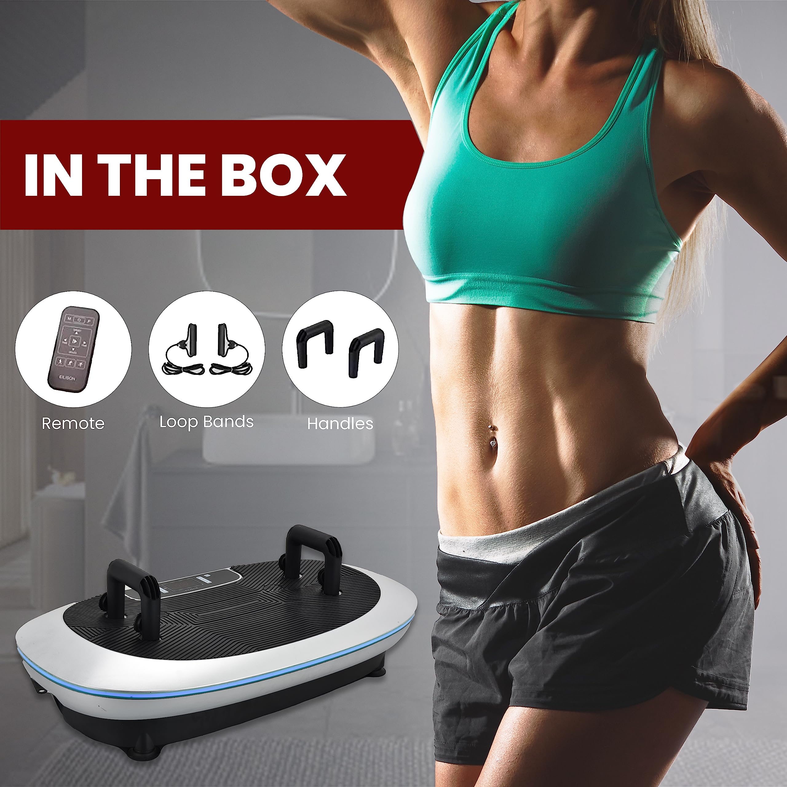 EILISON 4D Vibration Plate Exercise Machine with 3 Powerful Silent Motors - Oscillation, Linear & Pulsation Modes for Home Workout - Full Body Vibration Platform for Weight Loss, Muscle Recovery & Toning - Perfect for Home Gym, Physical Therapy & Post-Workout Relaxation