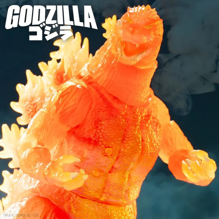 Godzilla vs. Destoroyah ULTIMATES! Blazing Godzilla (1200° Clear Orange) Action Figure - Collectible Movie Monster Toy for Display & Battles