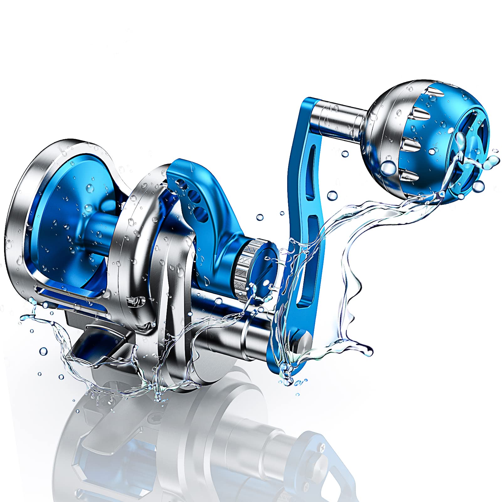 Premium Slow Pitch Jigging Reels 66lbs - High Speed 6.3:1 Gear Ratio Saltwater Fishing Reel with 9BB+2RB Bearings - Heavy Duty Conventional Reel for Deep Sea Jigging, Bottom Fishing & Offshore Angling