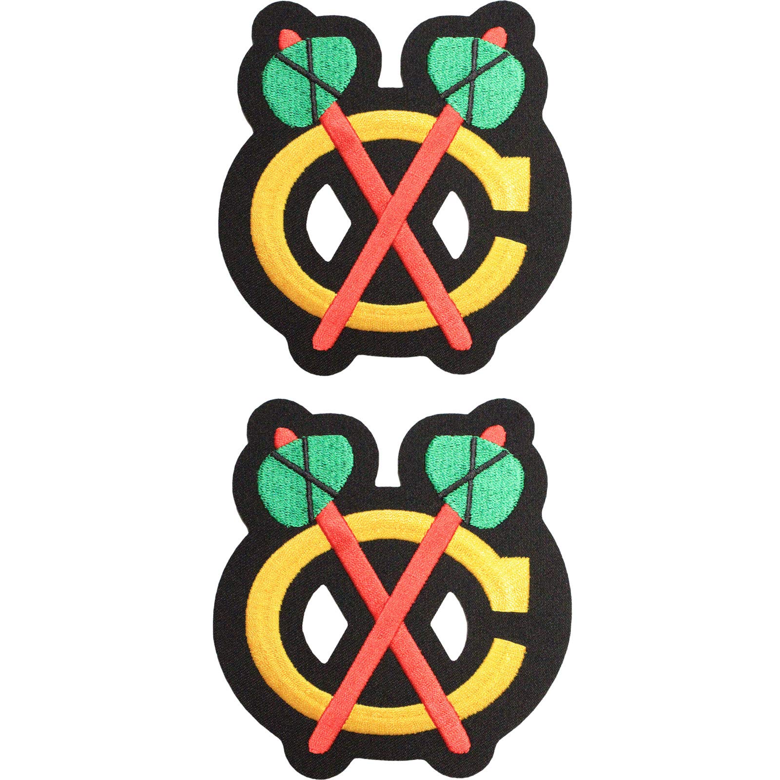 Official NHL Chicago Blackhawks Shoulder Patches with Red Sticks - 2 Pack Hockey Jersey Emblems for DIY Customization | Perfect for Jerseys, Jackets & Fan Gear