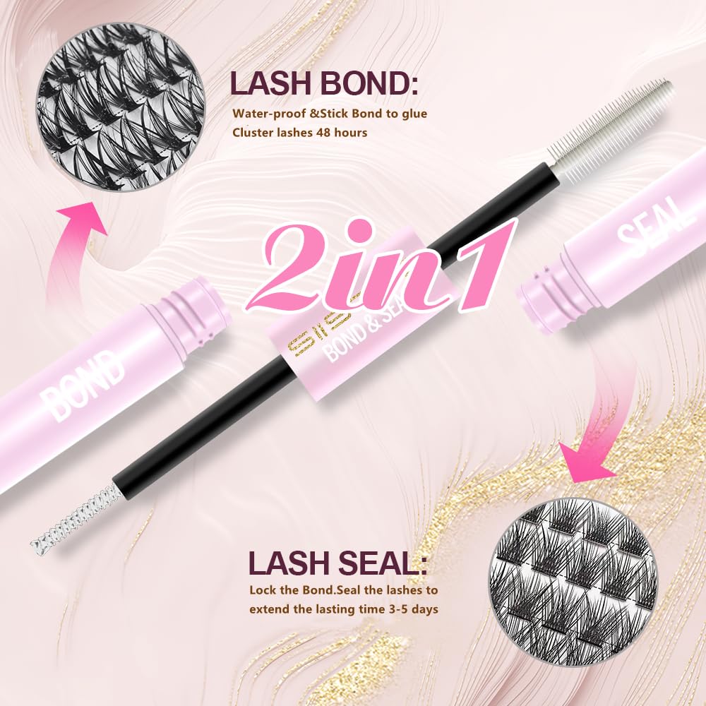 Super Strong Hold Cluster Lash Adhesive - Waterproof Eyelash Glue for DIY Individual Extensions | Safe for Sensitive Eyes | Perfect for Daily Wear, Special Occasions & Professional Use