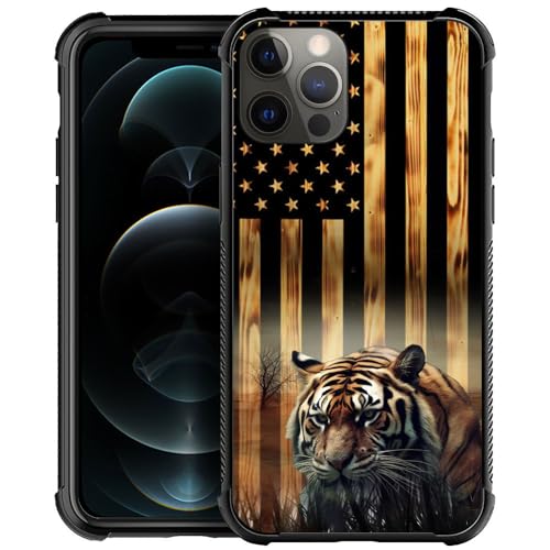 Wood grain American flag tiger