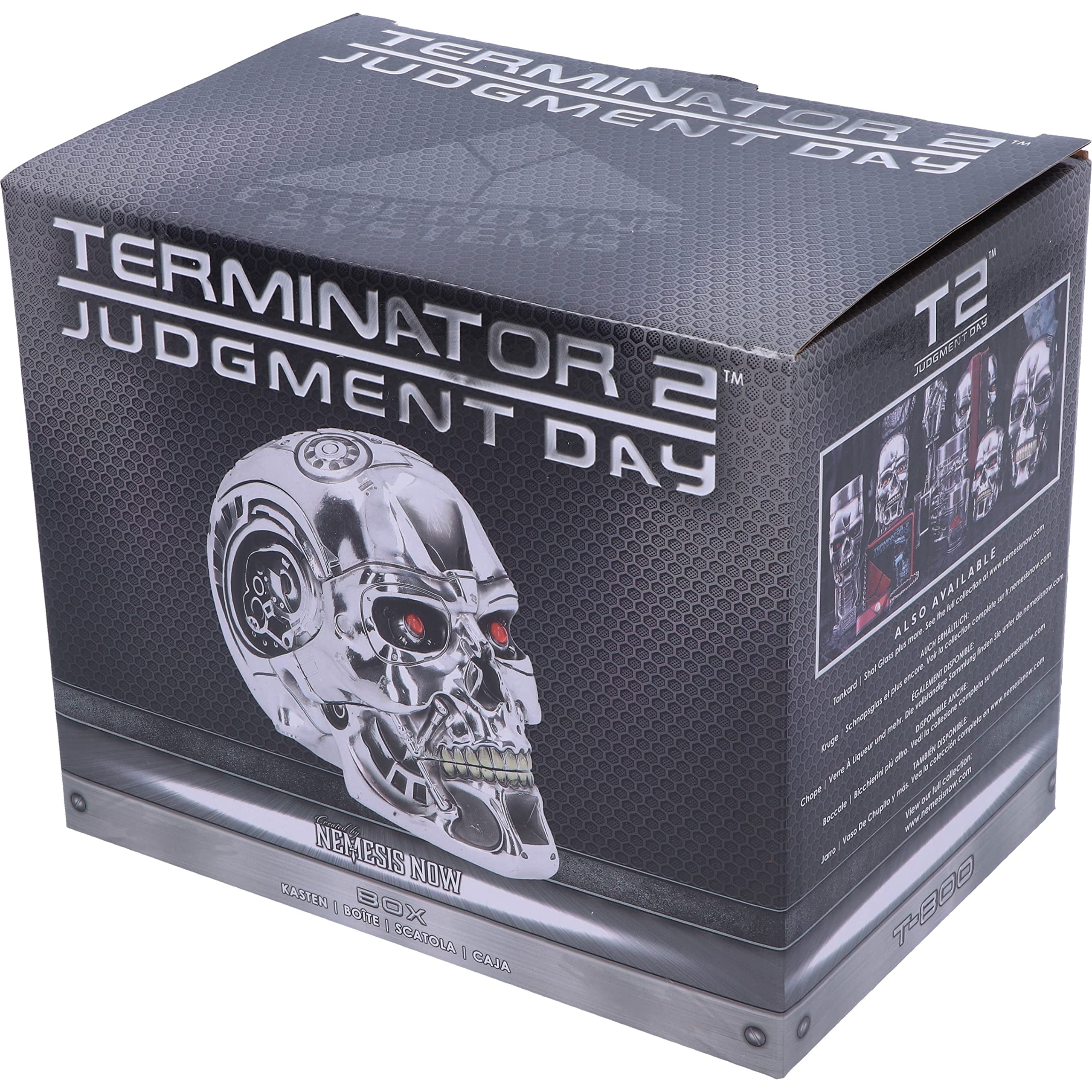 Terminator Nemesis Now T-Box 18cm Silver Resin Action Figure - Collectible Movie Memorabilia for Display & Home Decor