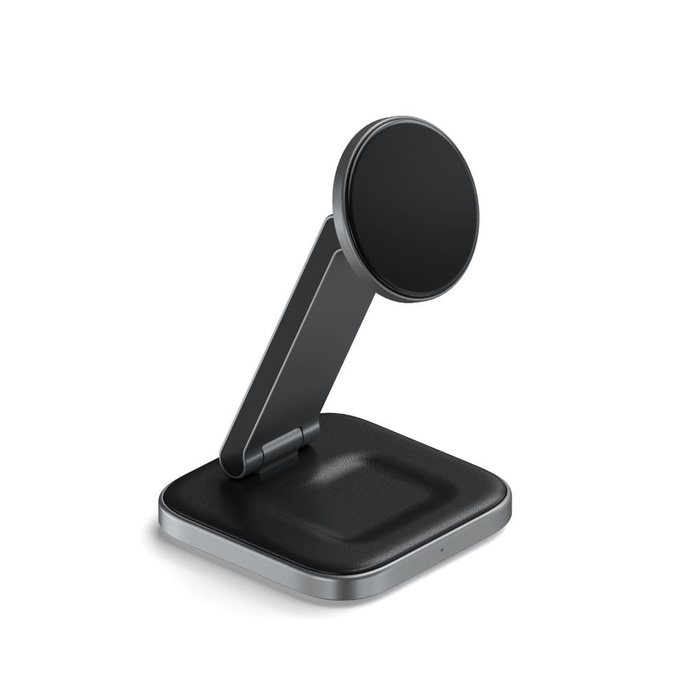 Satechi 2-in-1 Foldable Qi2 Wireless Charging Stand for iPhone & AirPods - Fast Wireless Charger for Home, Office & Travel