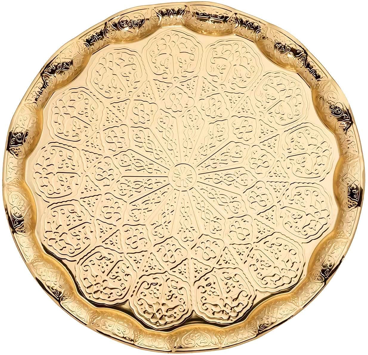 27-Piece Turkish Greek Arabic Coffee Espresso Cup & Saucer Set - Elegant Gold Floral (Gelincik) Design for Home, Cafe, and Gift Giving