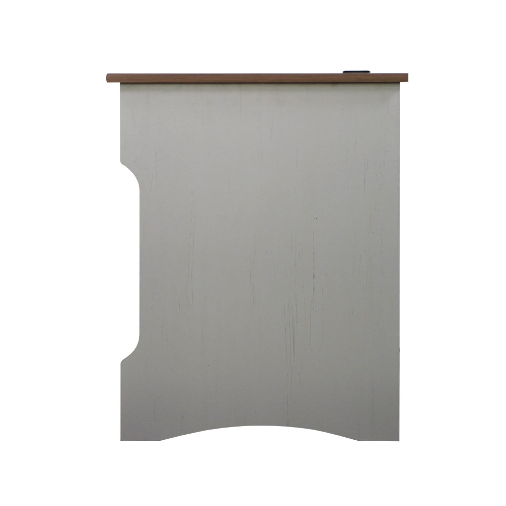 Modern Study Writing Computer Office Desk 120cm - Grey & Rosewood Finish for Home Office, Student Dorm, and Workspace Setup