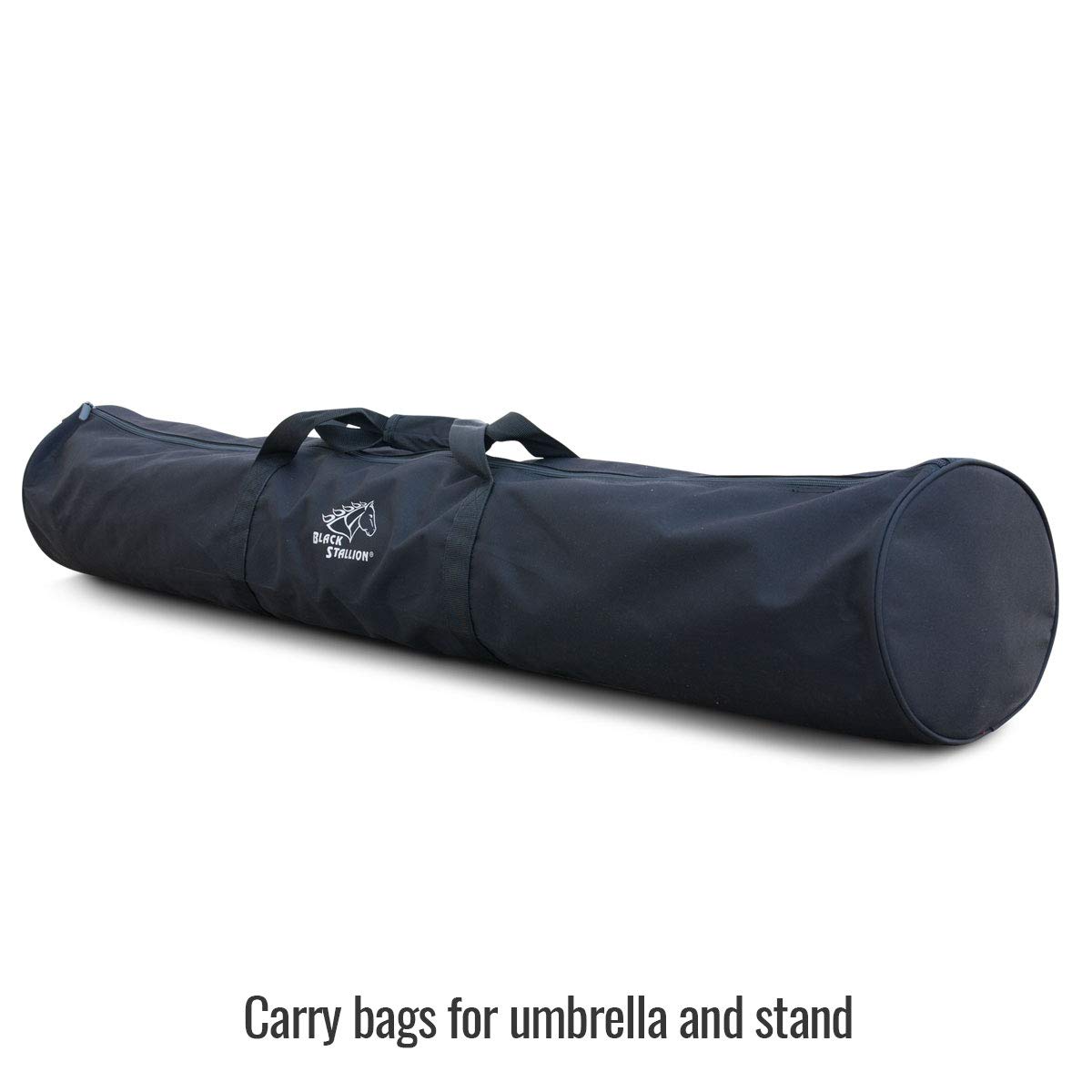 Black Stallion UB150 FR Industrial Umbrella with Tripod Stand - Heavy Duty Sun Shade for Outdoor Events, Construction Sites & Backyard Use