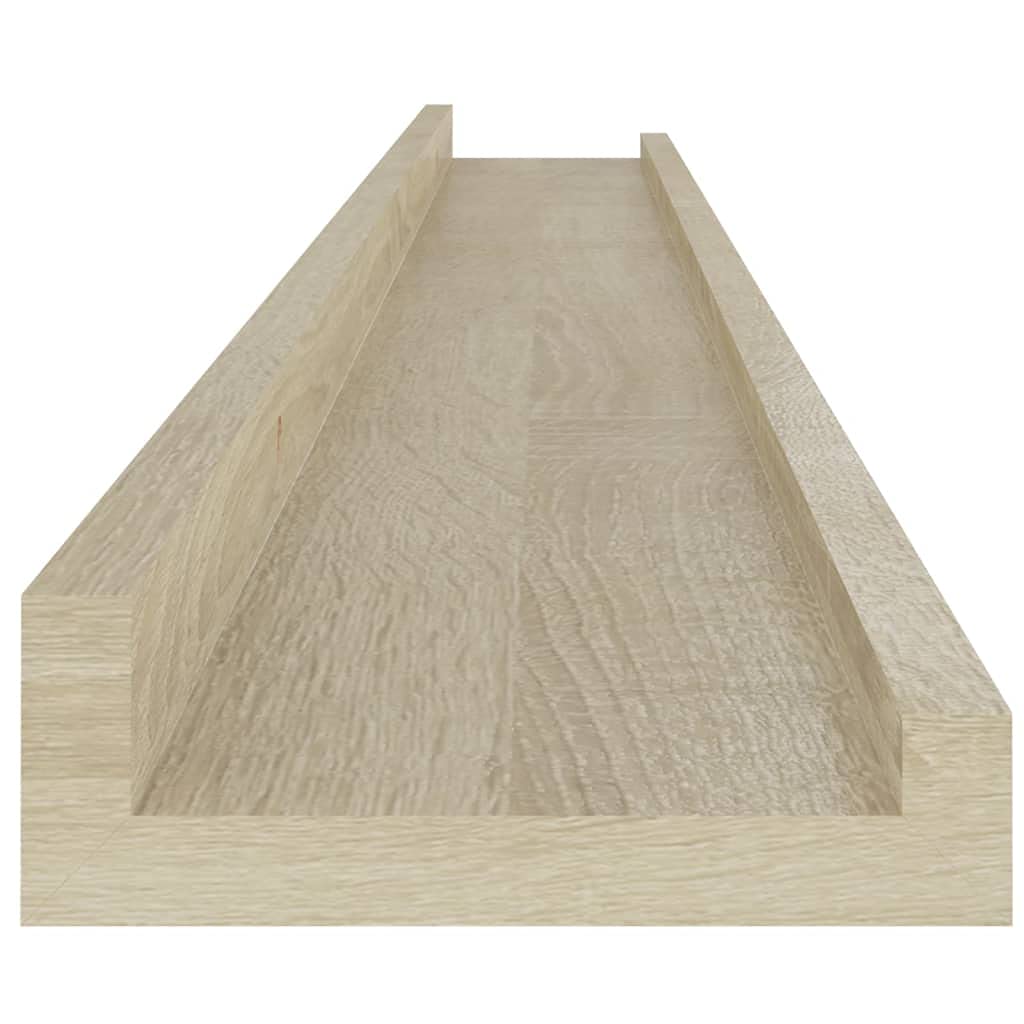 vidaXL Wall-Mounted Shelf Set in Sonoma Oak - Pair of Decorative & Functional MDF Wall Shelves for Home Storage & Display, Brown, Modern Design - Perfect for Living Room, Bedroom & Office Organization