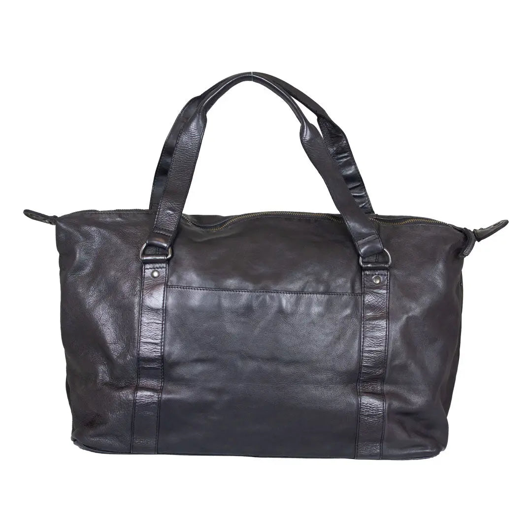 Premium BOL Black Leather Travel Duffle Bag - Waterproof Carry-On Luggage for Men & Women - Perfect for Gym, Business Trips & Weekend Getaways