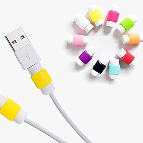10-Pack Durable Charger Cable Protectors - USB Cord Saver Cover for iPhone, Android & More - Prevent Fraying & Extend Cable Life (Home, Office, Travel Use)