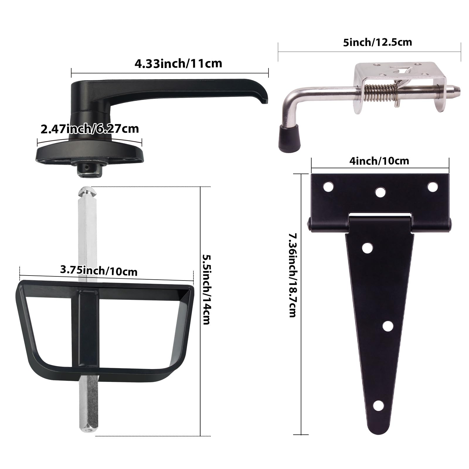 Double Door Shed Hardware Kit - Heavy Duty Hinges, Secure Latches & L-Handle Lock - Includes Window & Door Hinge Set for Gates, Playhouses & Outdoor Storage - Perfect for DIY Sheds, Playrooms & Garden Storage Solutions