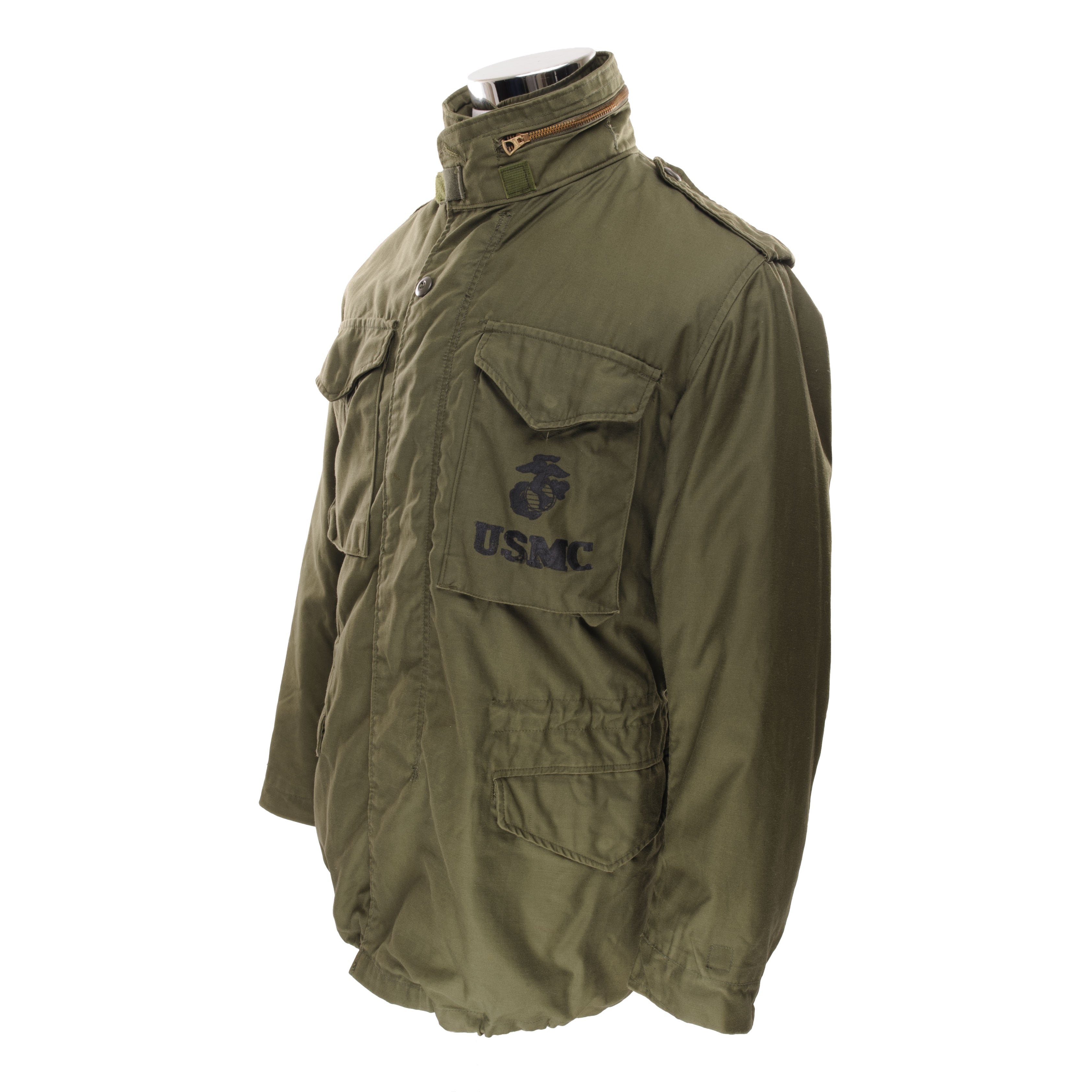Vintage USMC M65 Field Jacket Stencil - 1BN 2MAR 1974 Vietnam War Repro - Small Regular Size - Military Collectible & Reenactment Gear for History Buffs & Outdoor Enthusiasts